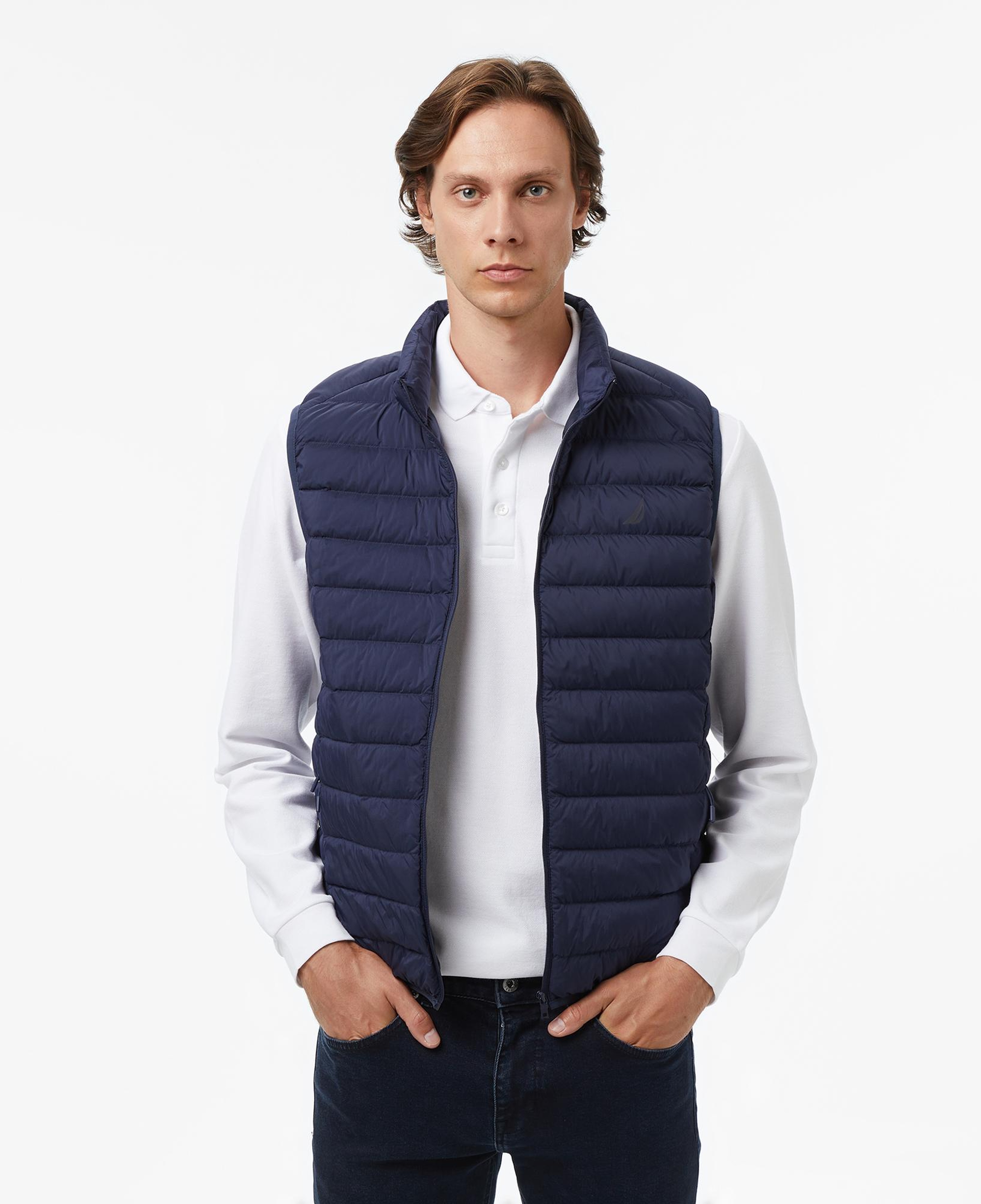 Nautica Erkek Lacivert Regular Fit Su İtici Kaz Tüyü Yelek