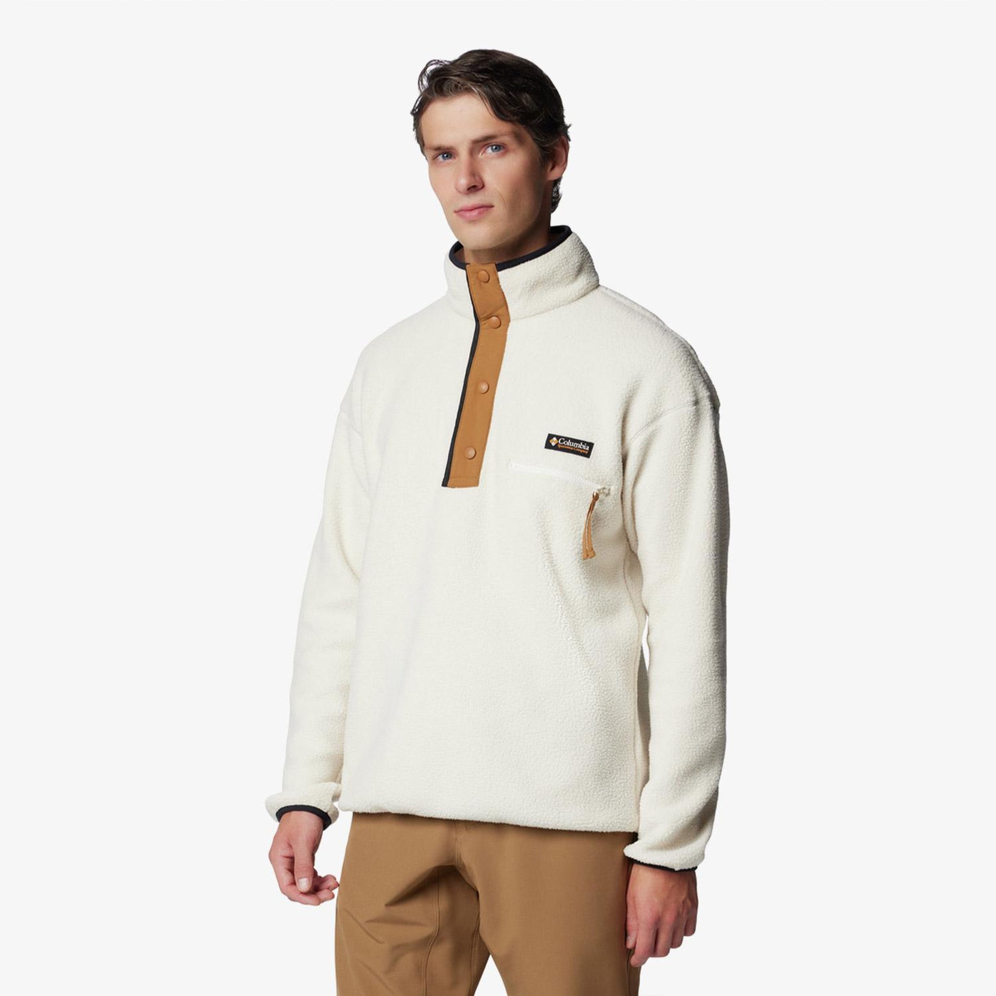 Columbia Helvetia II Half Snap Fleece Erkek Bej Outdoor Sweatshirt