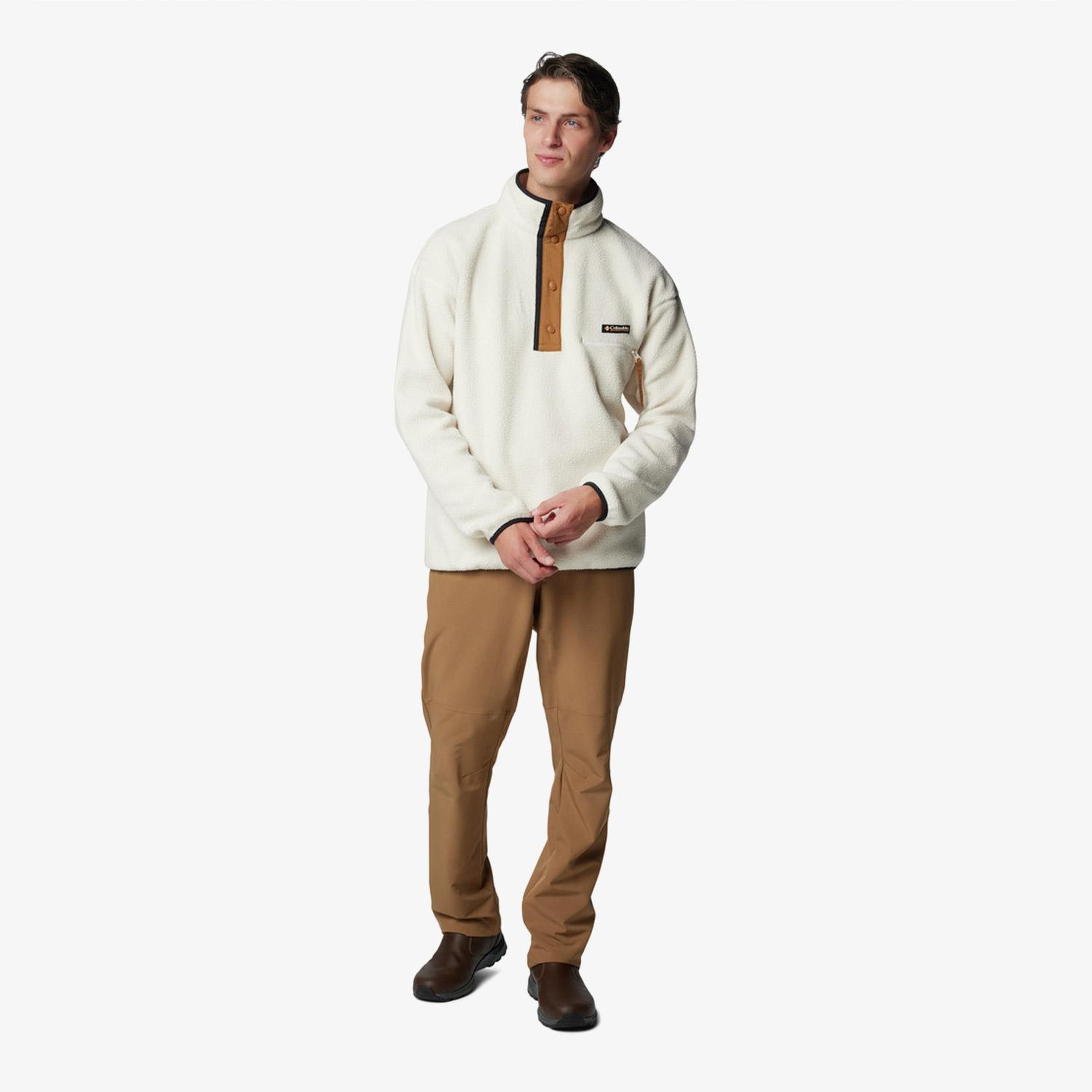 Columbia Helvetia II Half Snap Fleece Erkek Bej Outdoor Sweatshirt