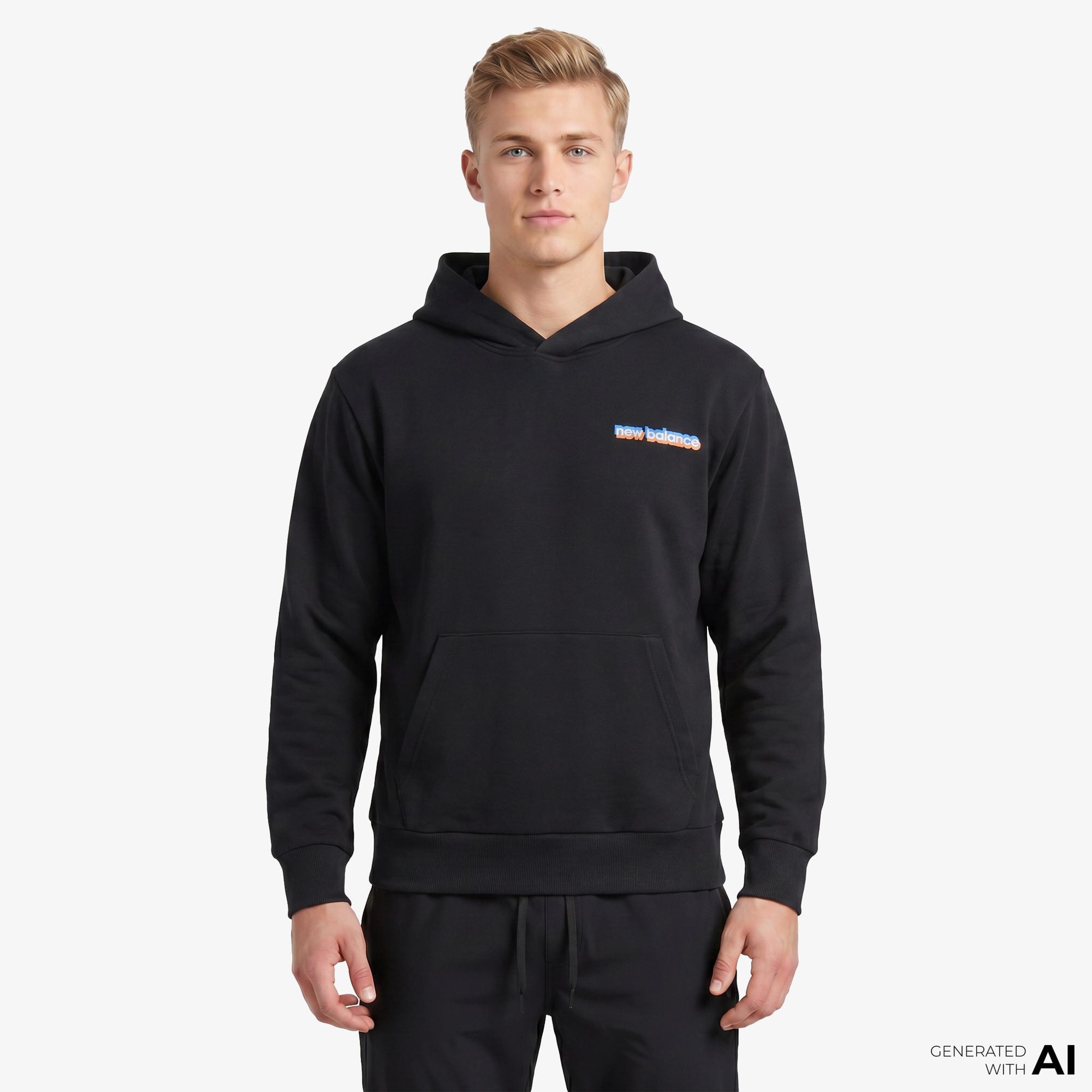 New Balance Lifestyle Erkek Siyah Sweatshirt