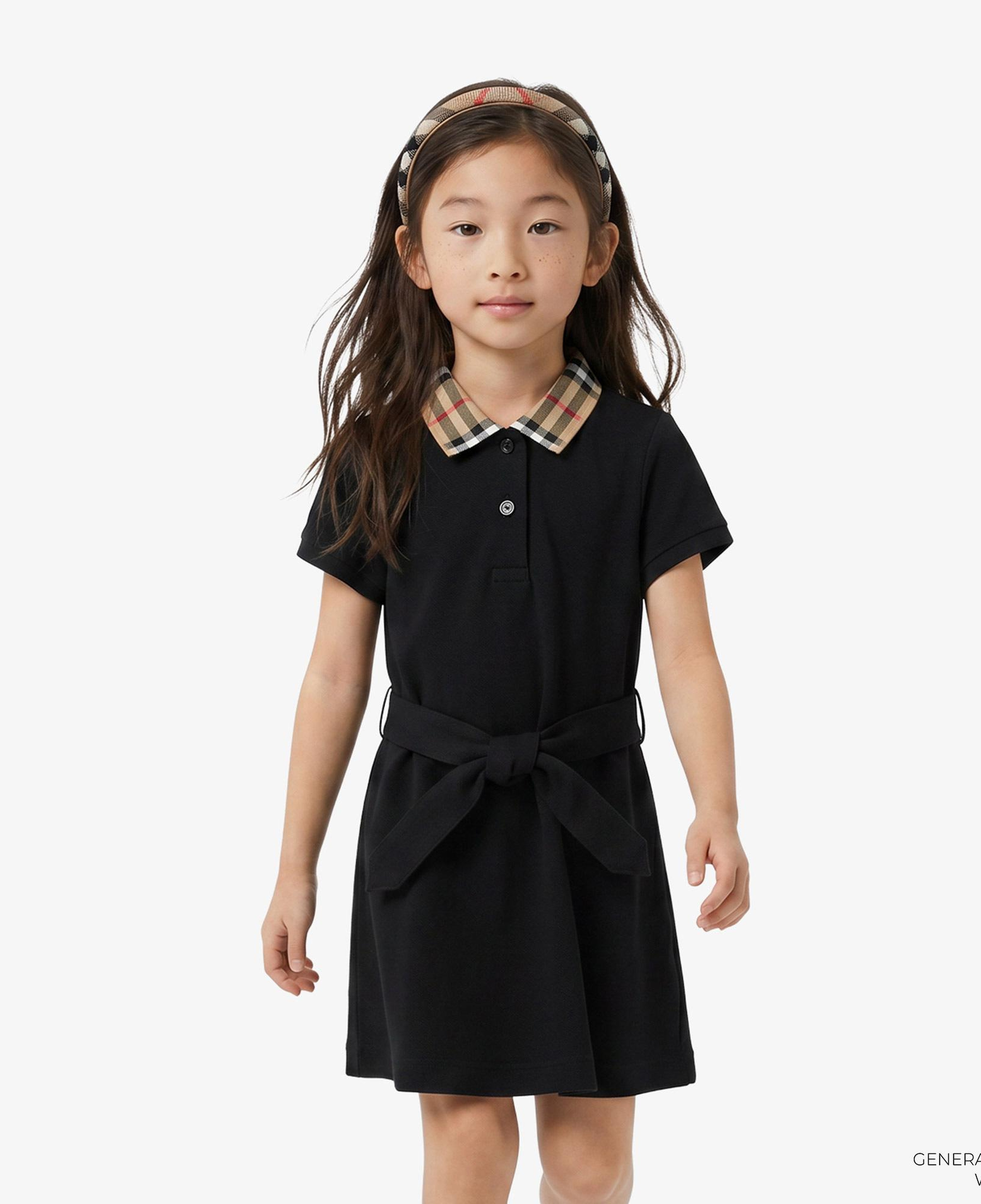 Burberry Astrid Collar Cotton Çocuk Siyah Elbise