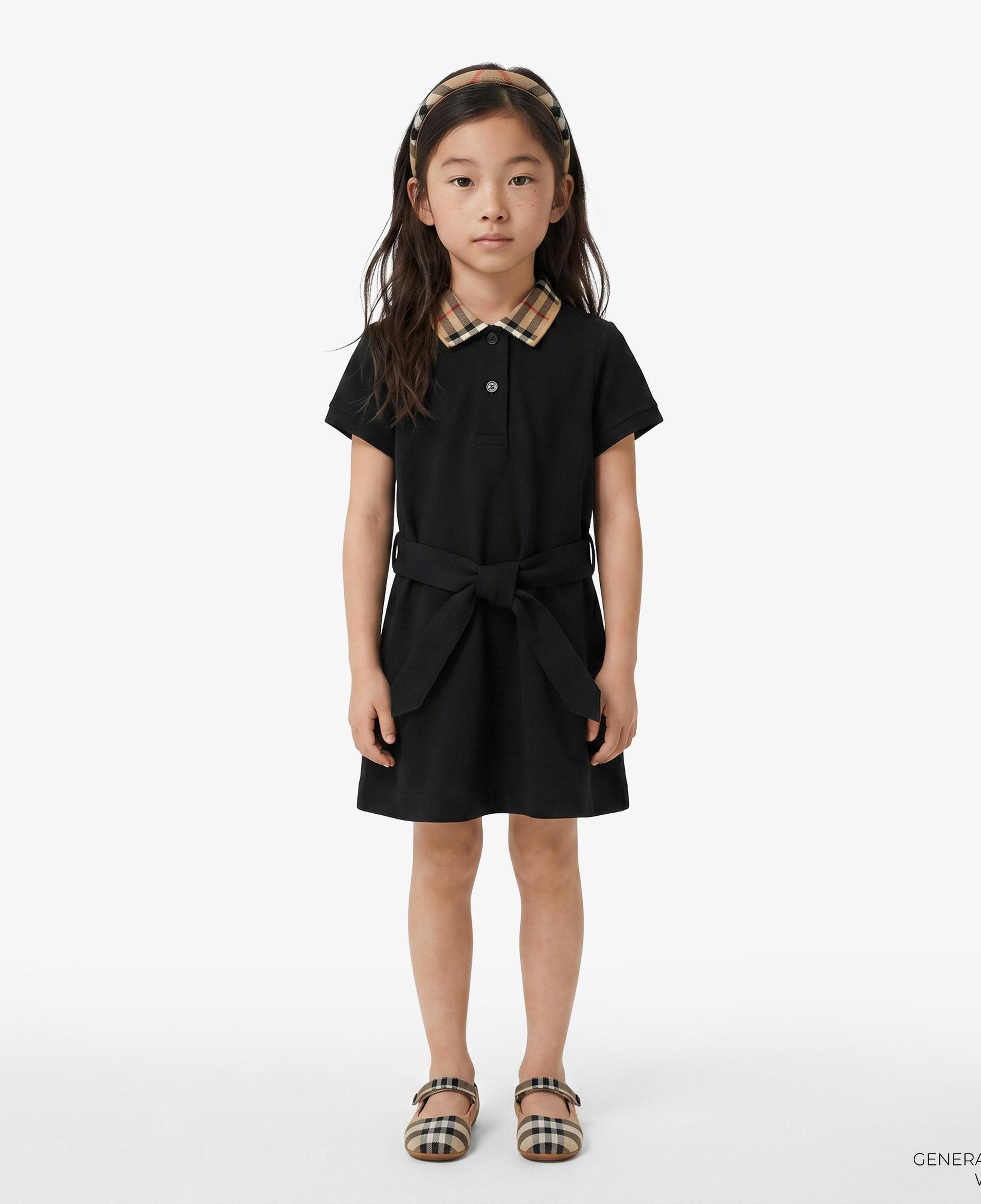 Burberry Astrid Collar Cotton Çocuk Siyah Elbise