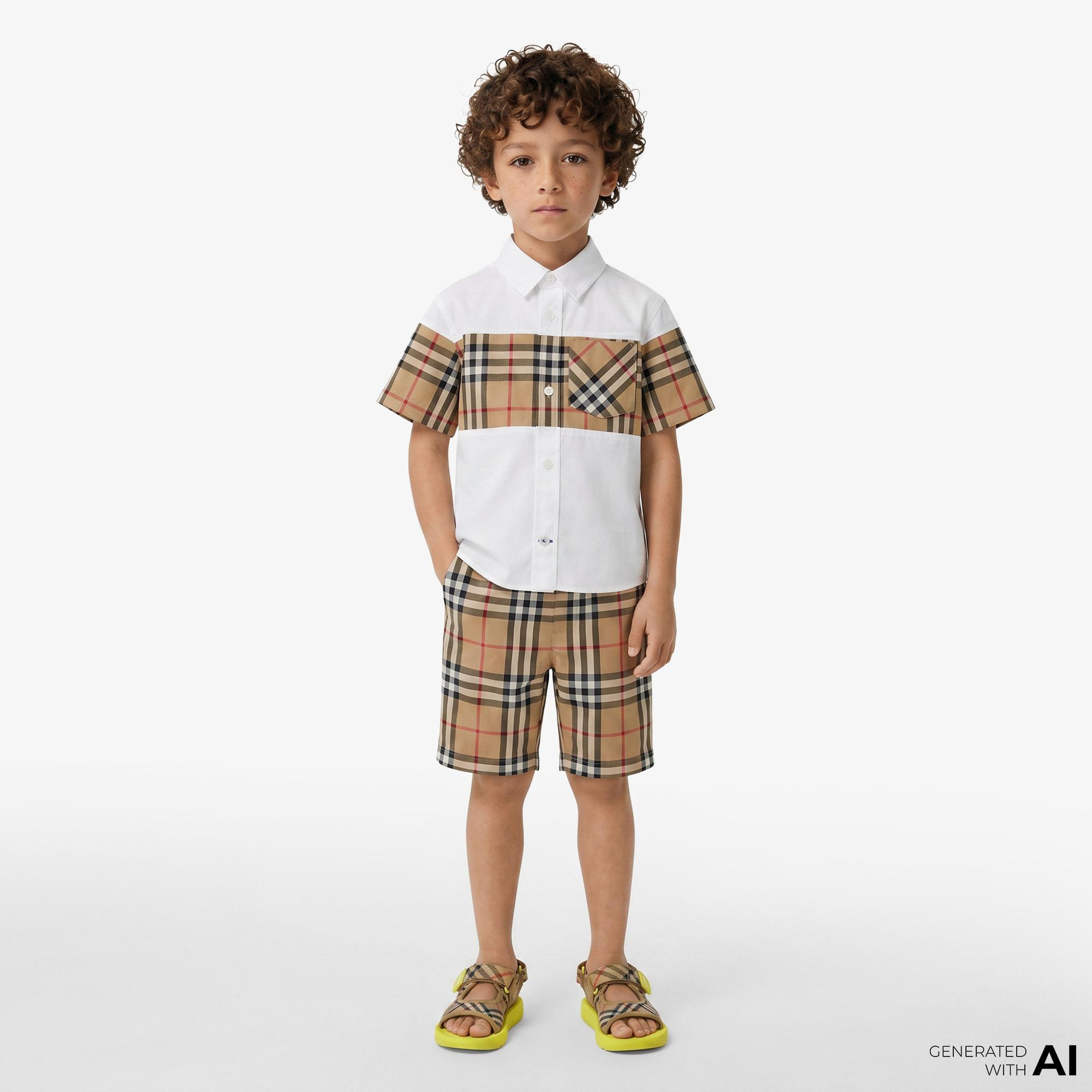 Burberry Check Pamuk Çocuk Bej Şort