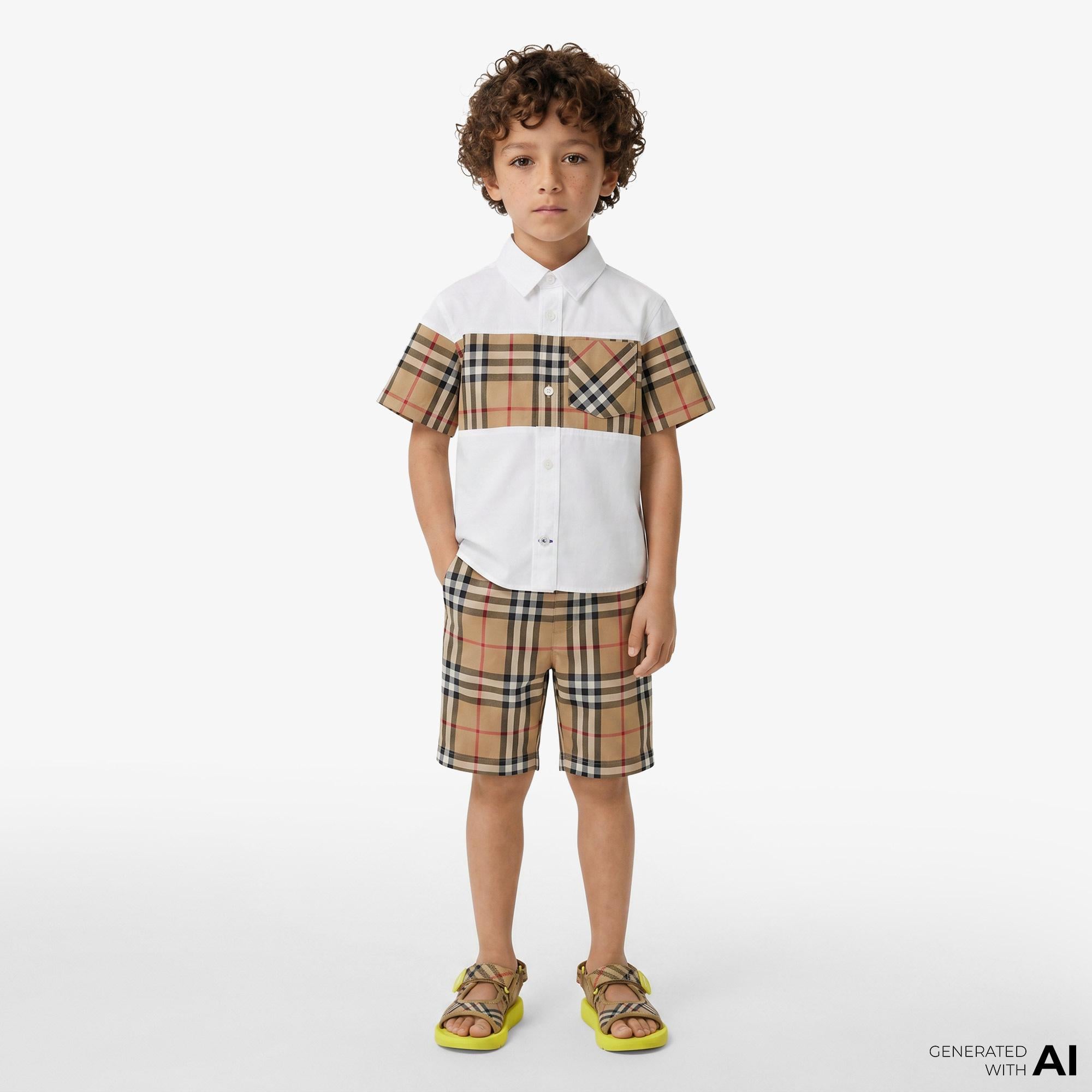Burberry Check Pamuk Çocuk Bej Şort