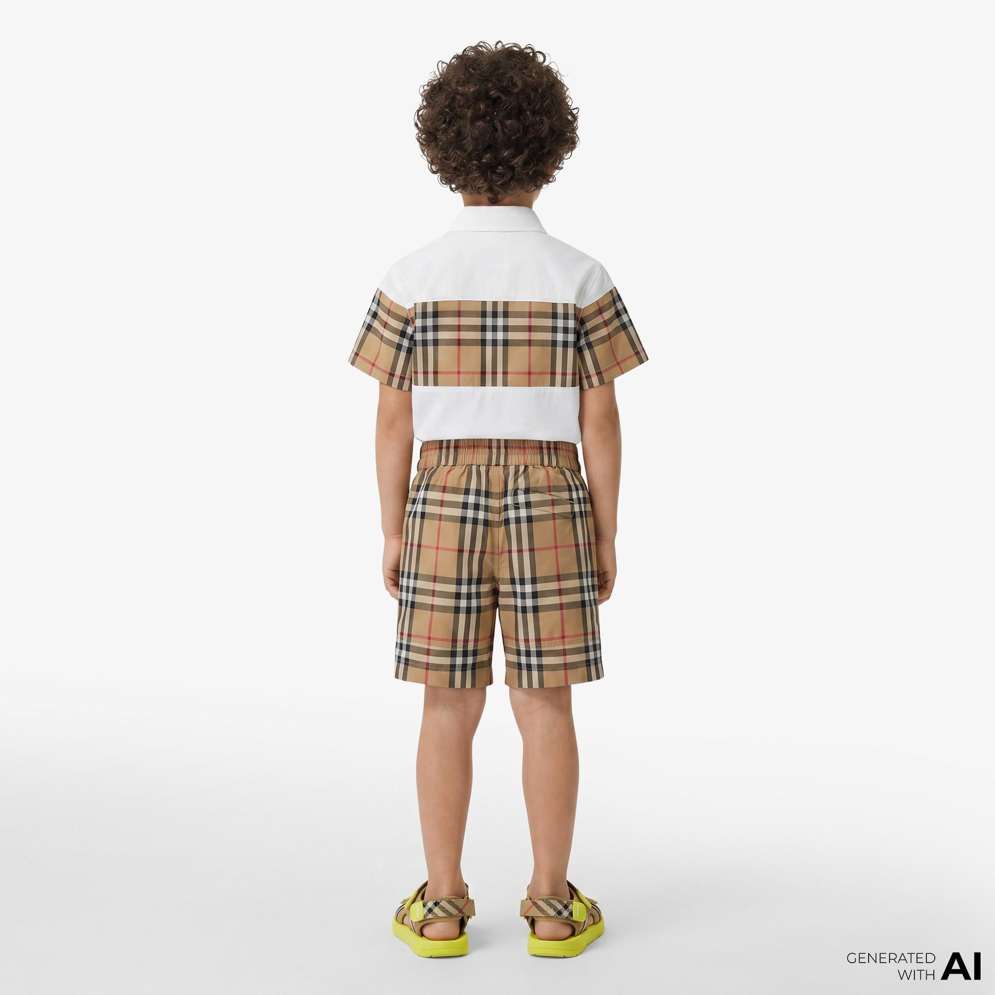 Burberry Check Pamuk Çocuk Bej Şort