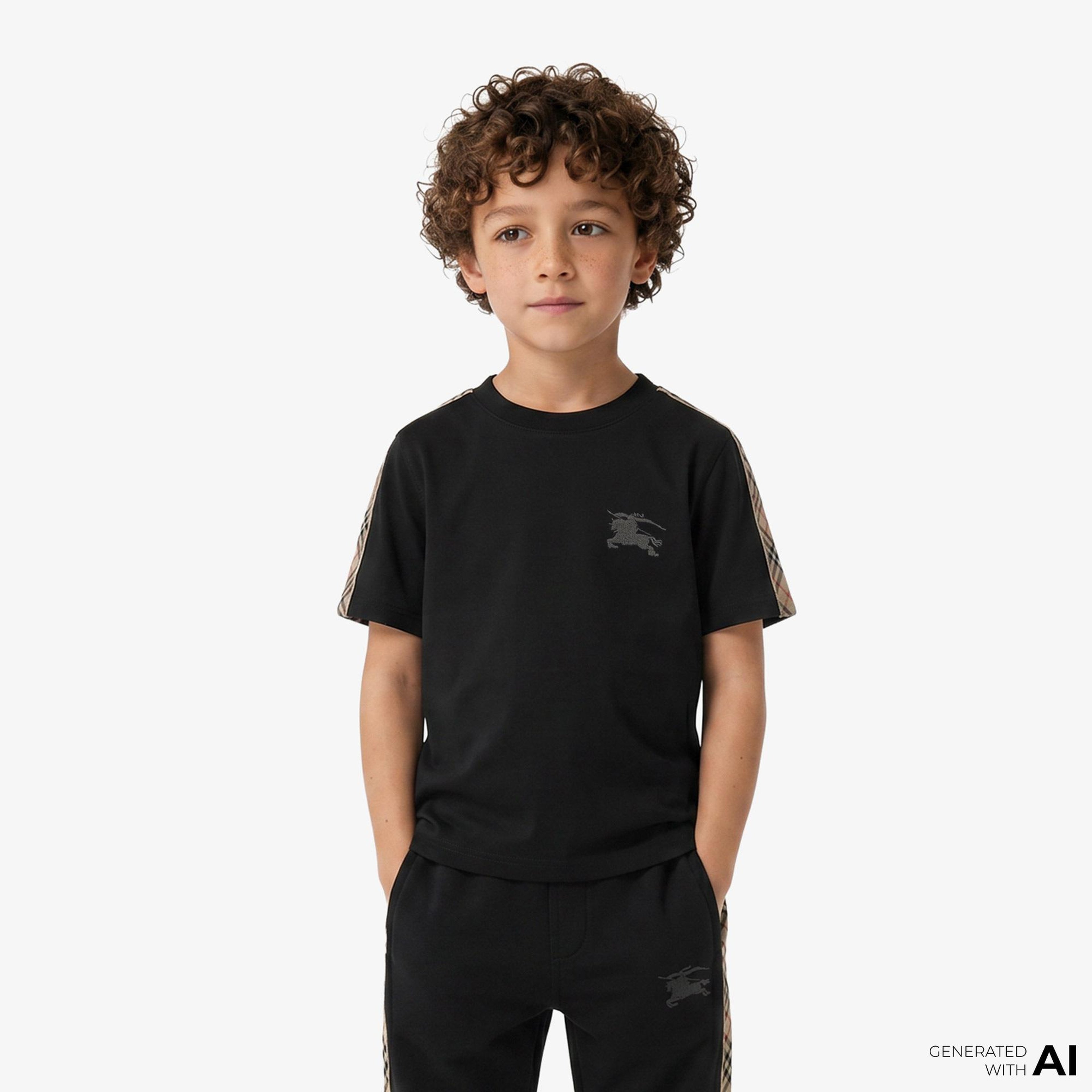 Burberry Çocuk Siyah T-Shirt