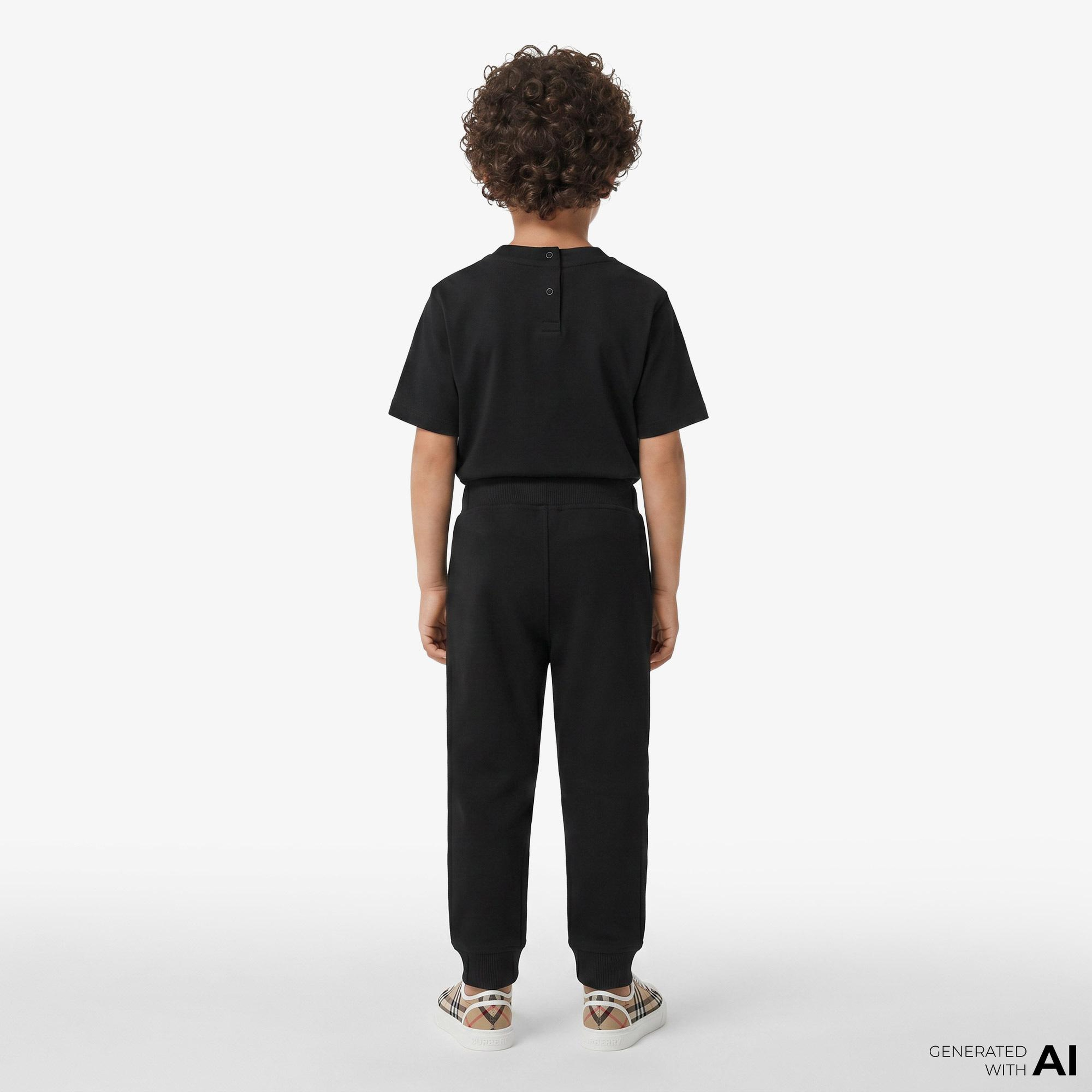 Burberry Jackson Label Cotton Jogging Çocuk Siyah Eşofman Altı