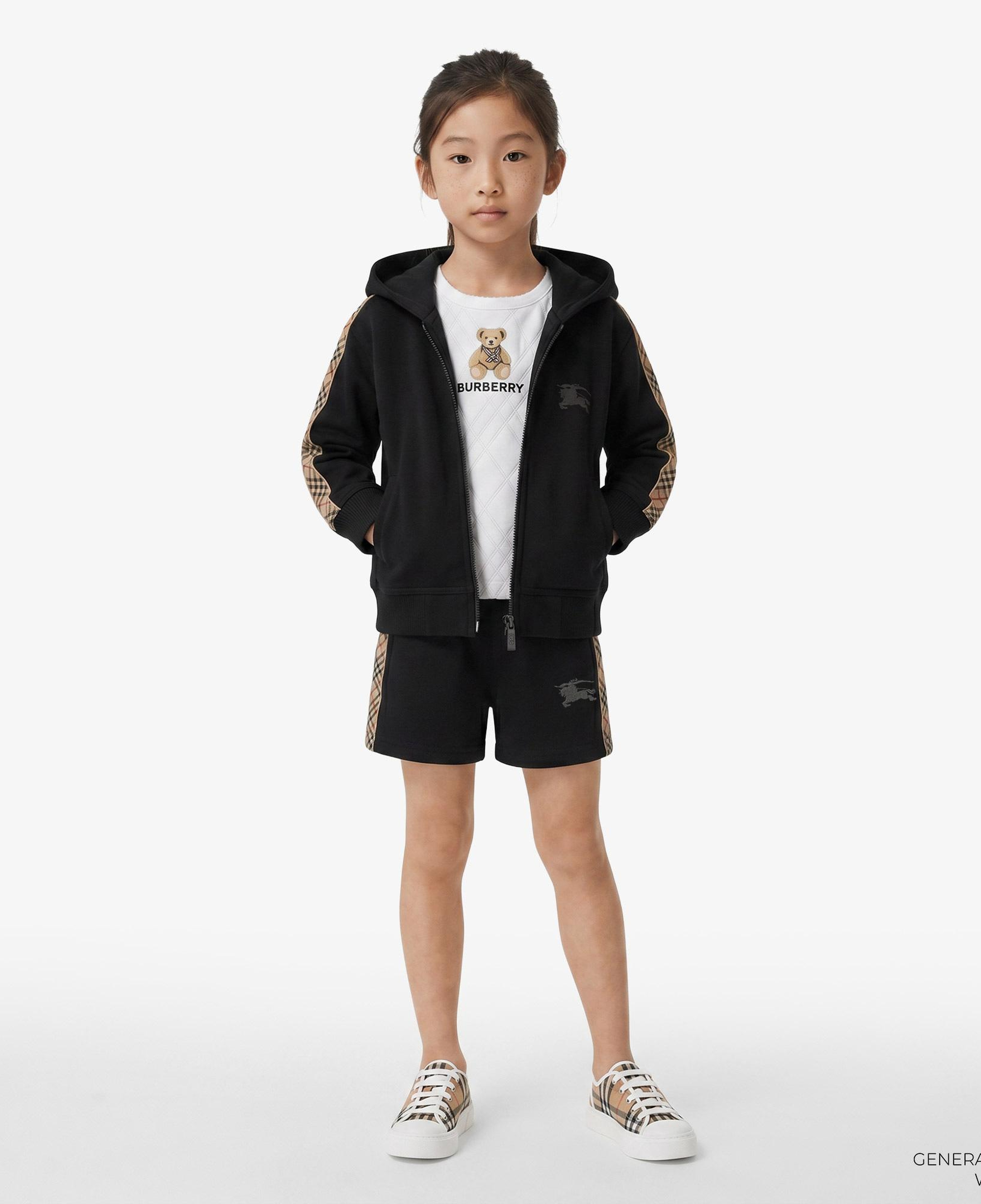 Burberry Benny Check Trim Cotton Çocuk Siyah Şort