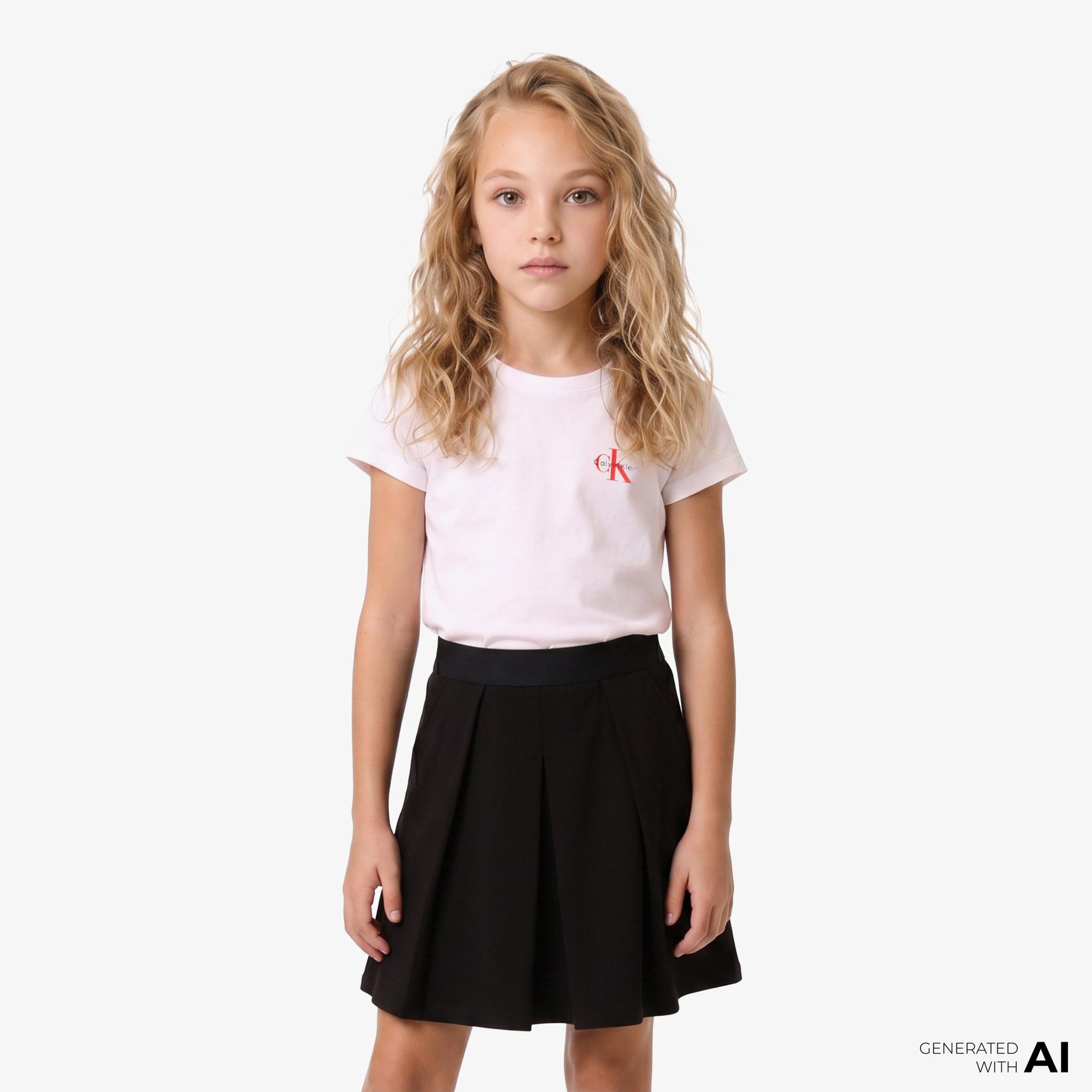 Calvin Klein Chest Monologo Çocuk Pembe T-Shirt