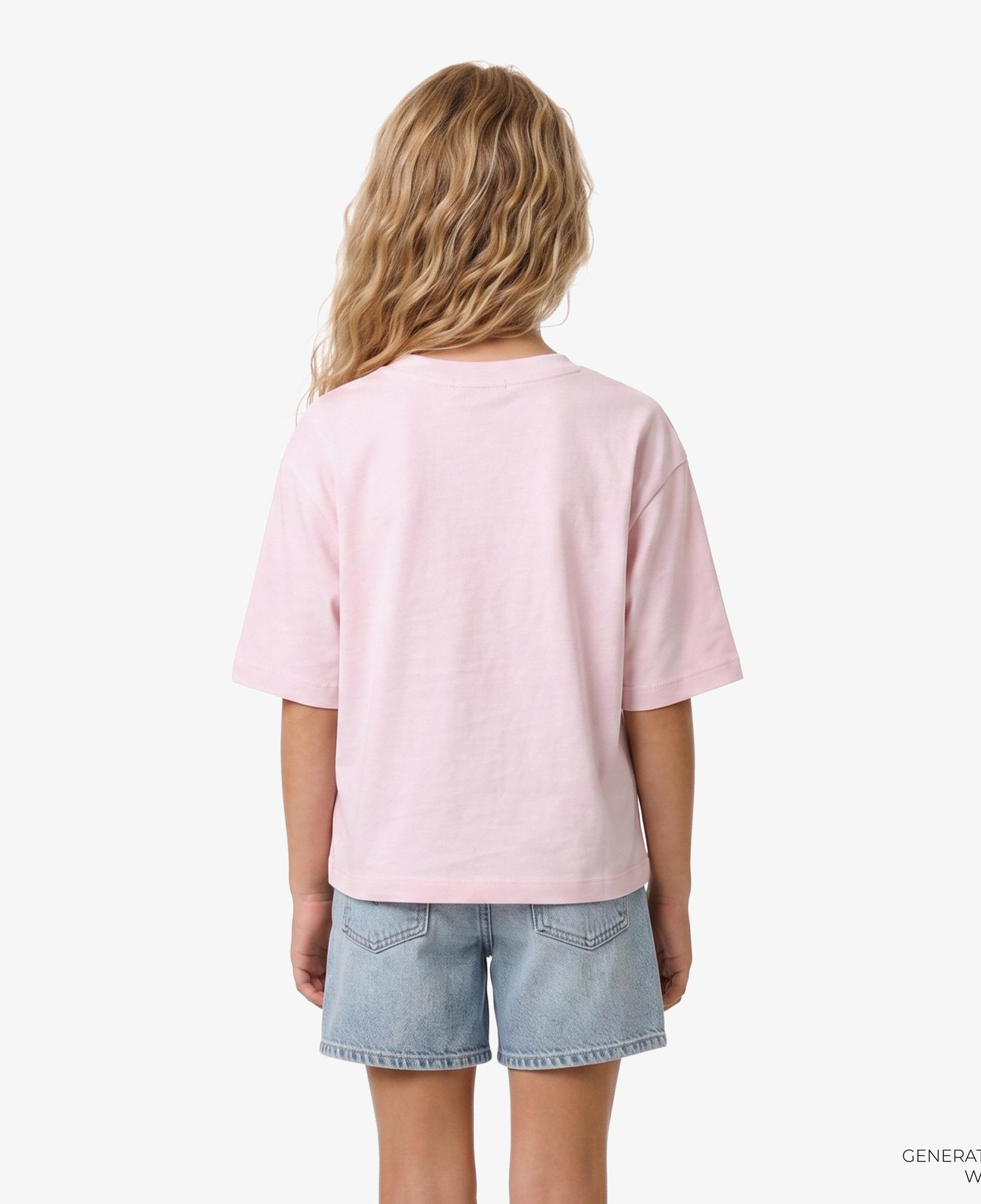 Calvin Klein Velvet Monogram Boxy Çocuk Pembe T-Shirt