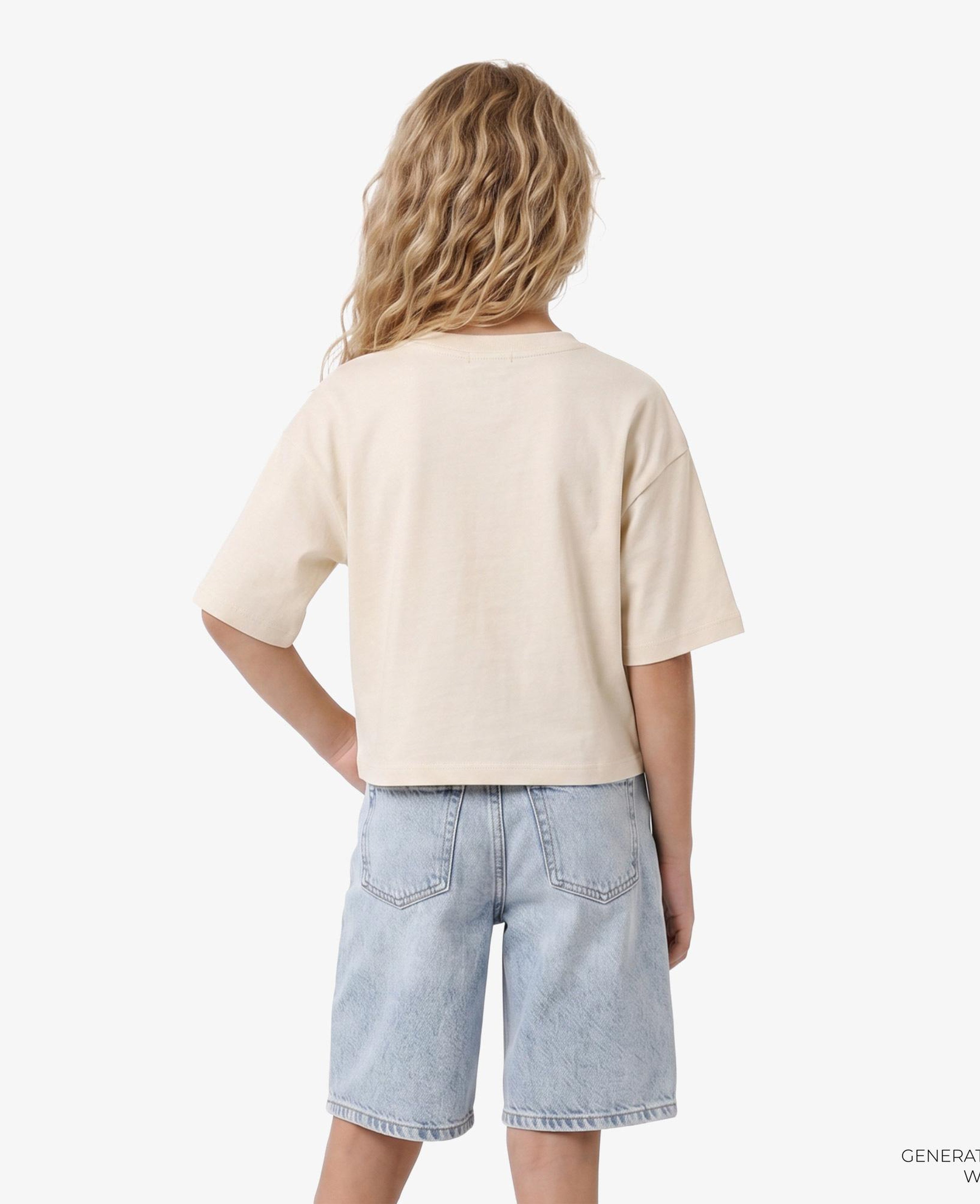 Calvin Klein Velvet Monogram Boxy Çocuk Gri T-Shirt