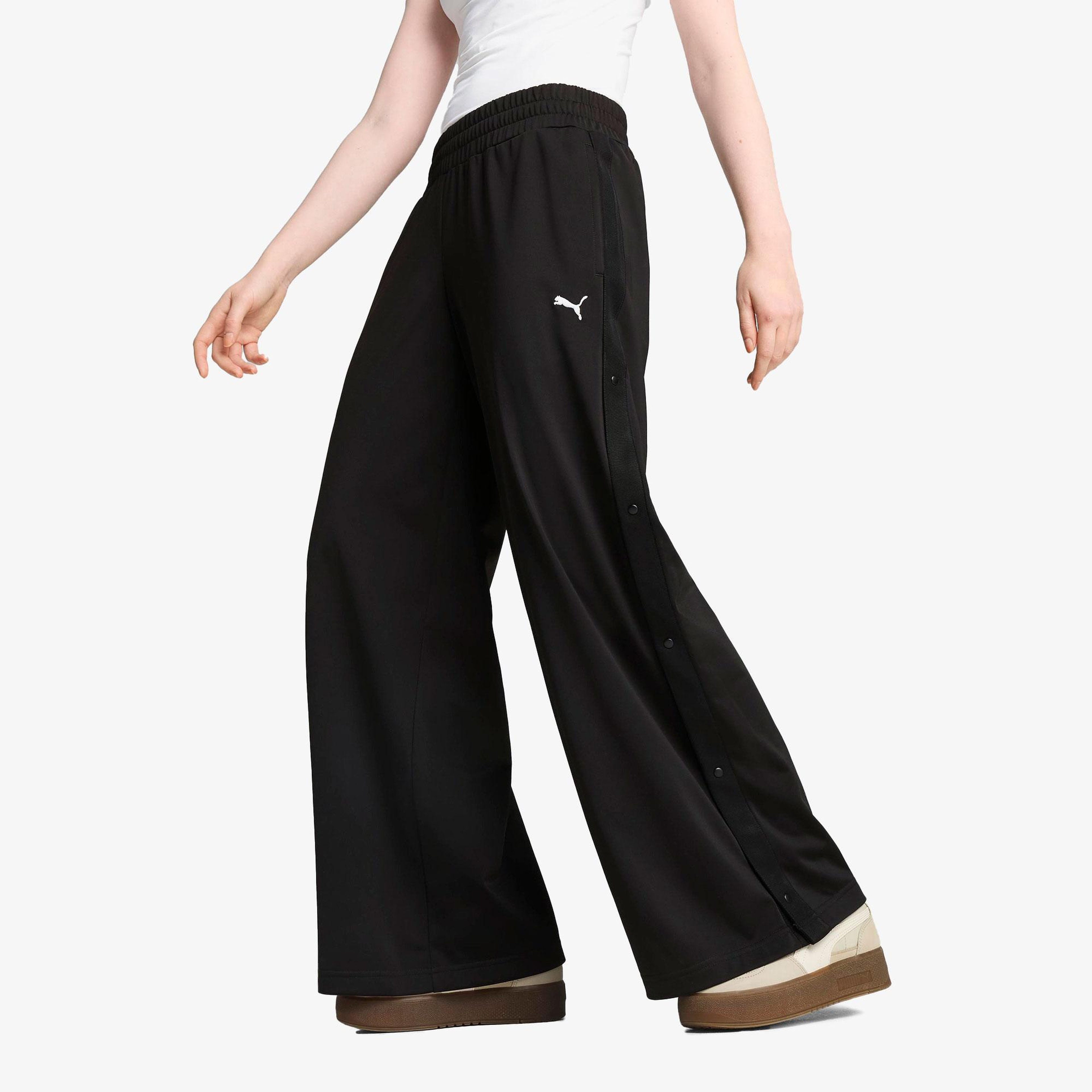 Puma Wardrobe Essentials Low Rise Kadın Siyah Popper Eşofman Altı