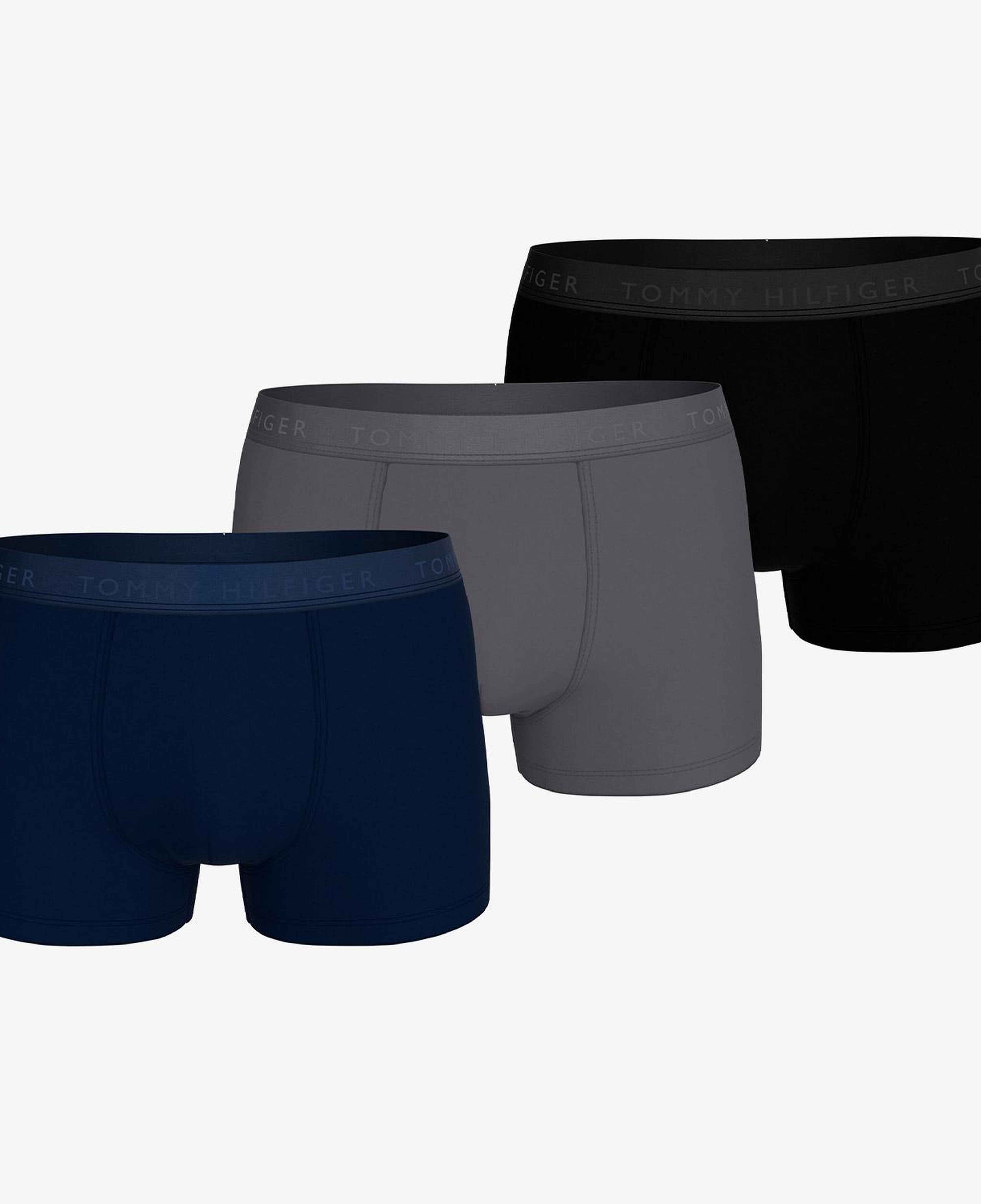 Tommy Hilfiger Trunk 3'lü Siyah Bantlı Erkek Siyah/Gri Boxer