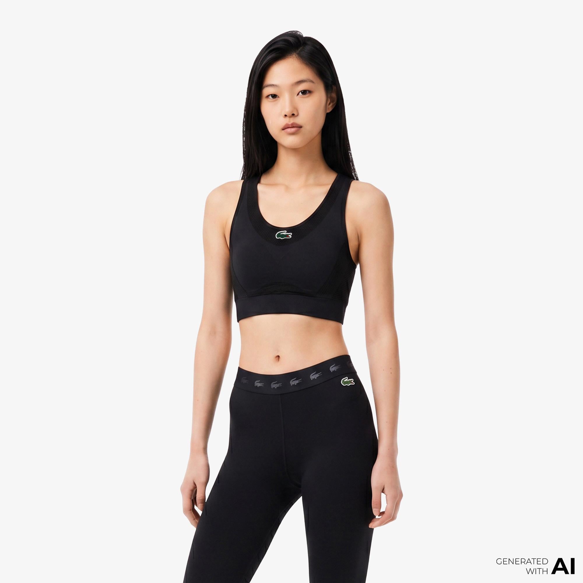 Lacoste Active Kadın Slim Fit Kolsuz Siyah Bra