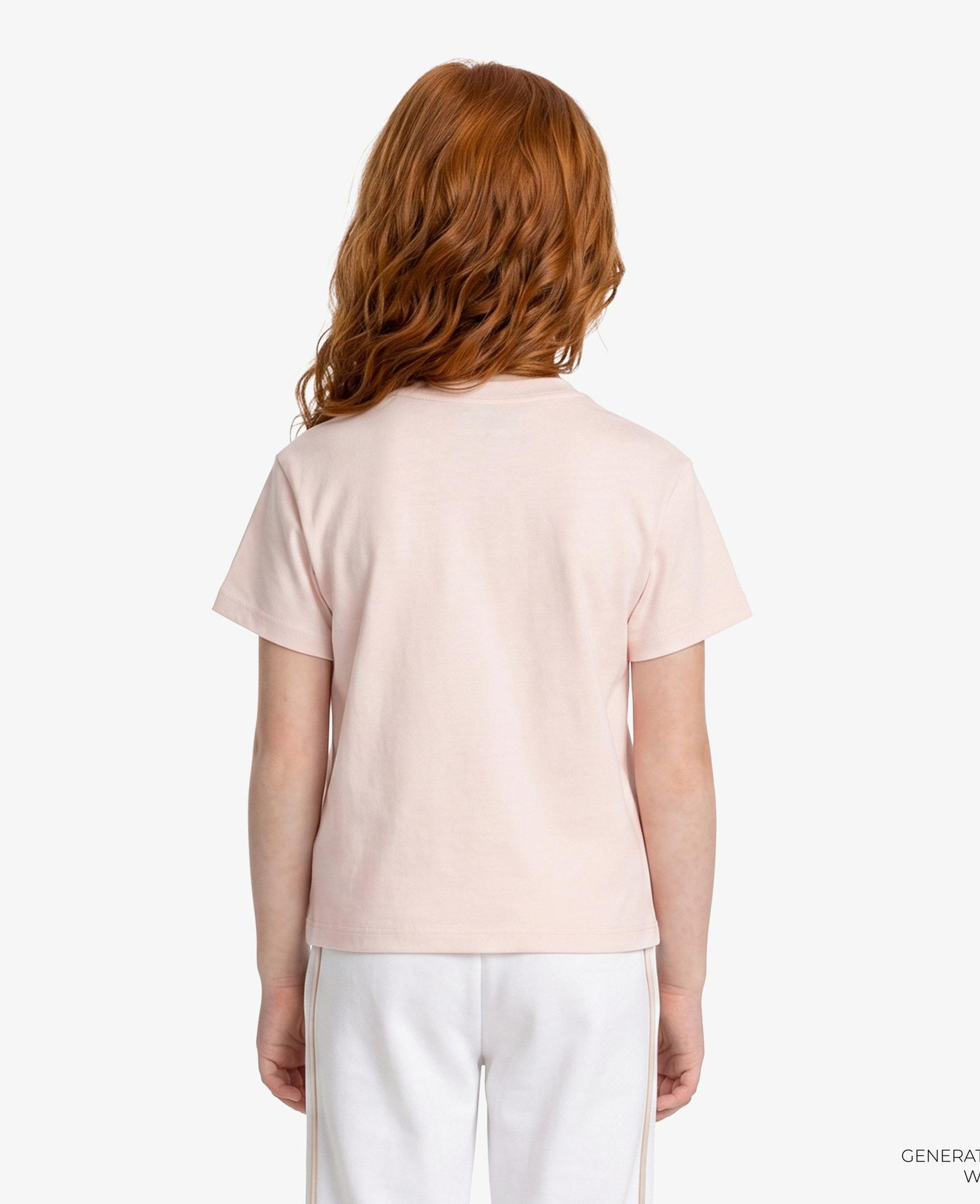 Çocuk Bisiklet Yaka Baskılı Açık Pembe T-Shirt