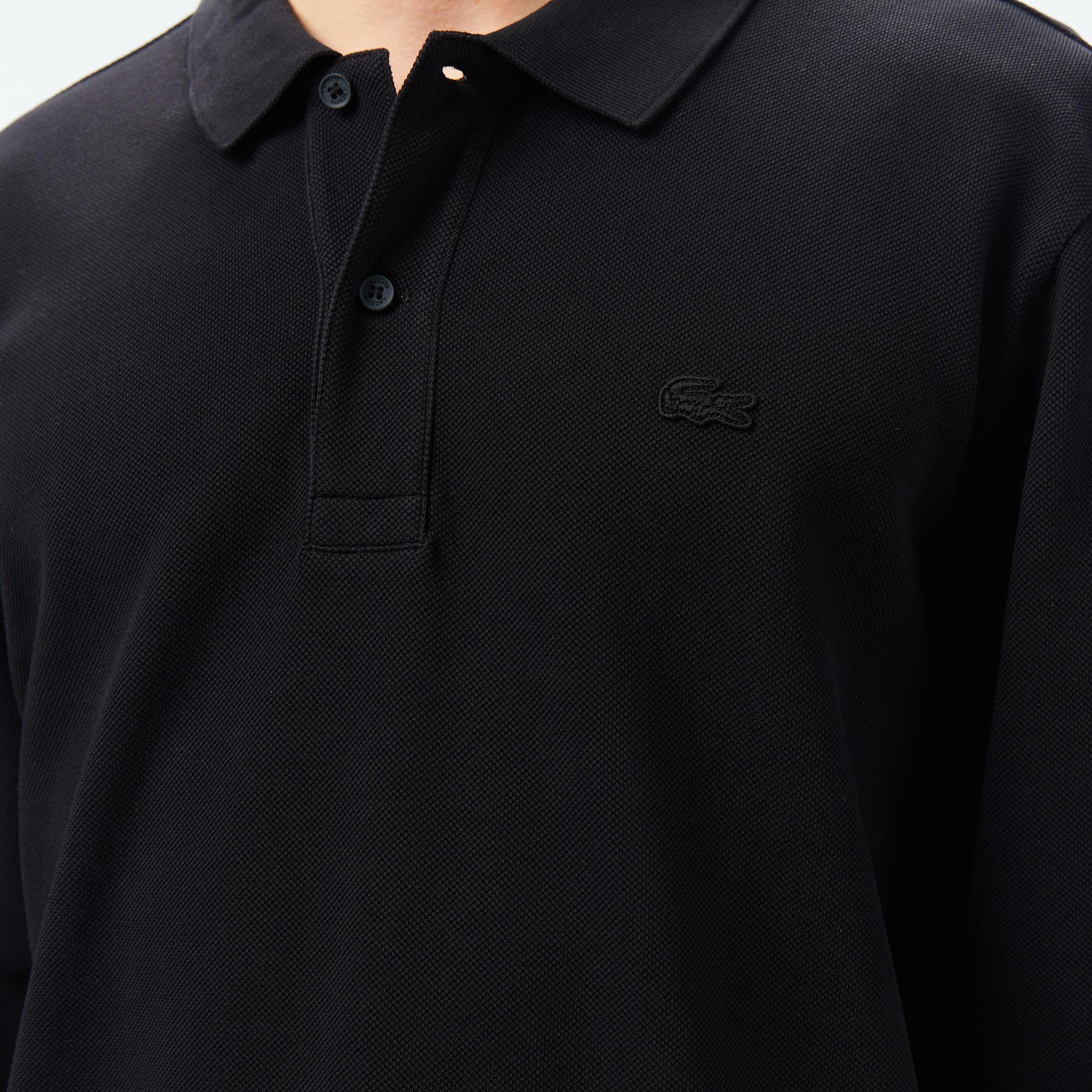 Lacoste Erkek Relaxed Fit Uzun Kollu Siyah Polo