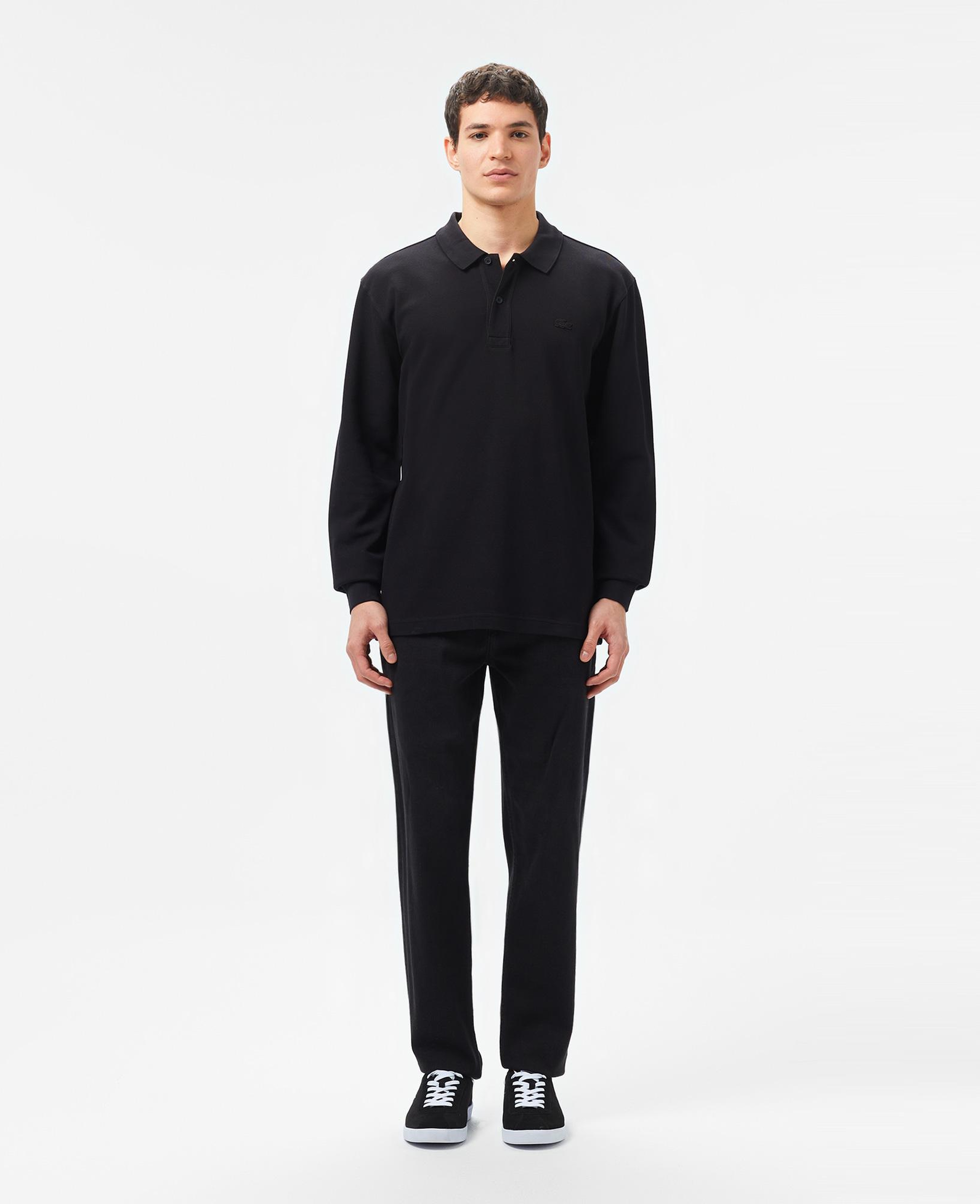 Lacoste Erkek Relaxed Fit Uzun Kollu Siyah Polo