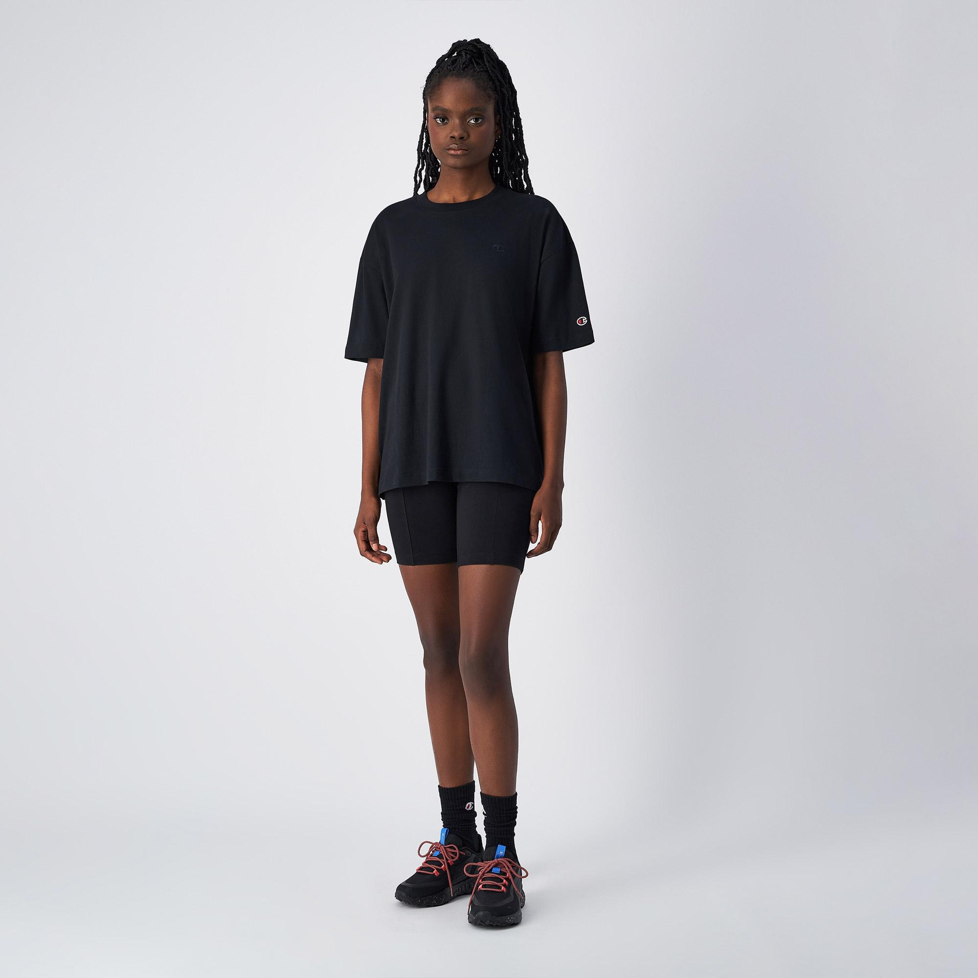 Champion Crewneck SS Kadın Siyah T-Shirt