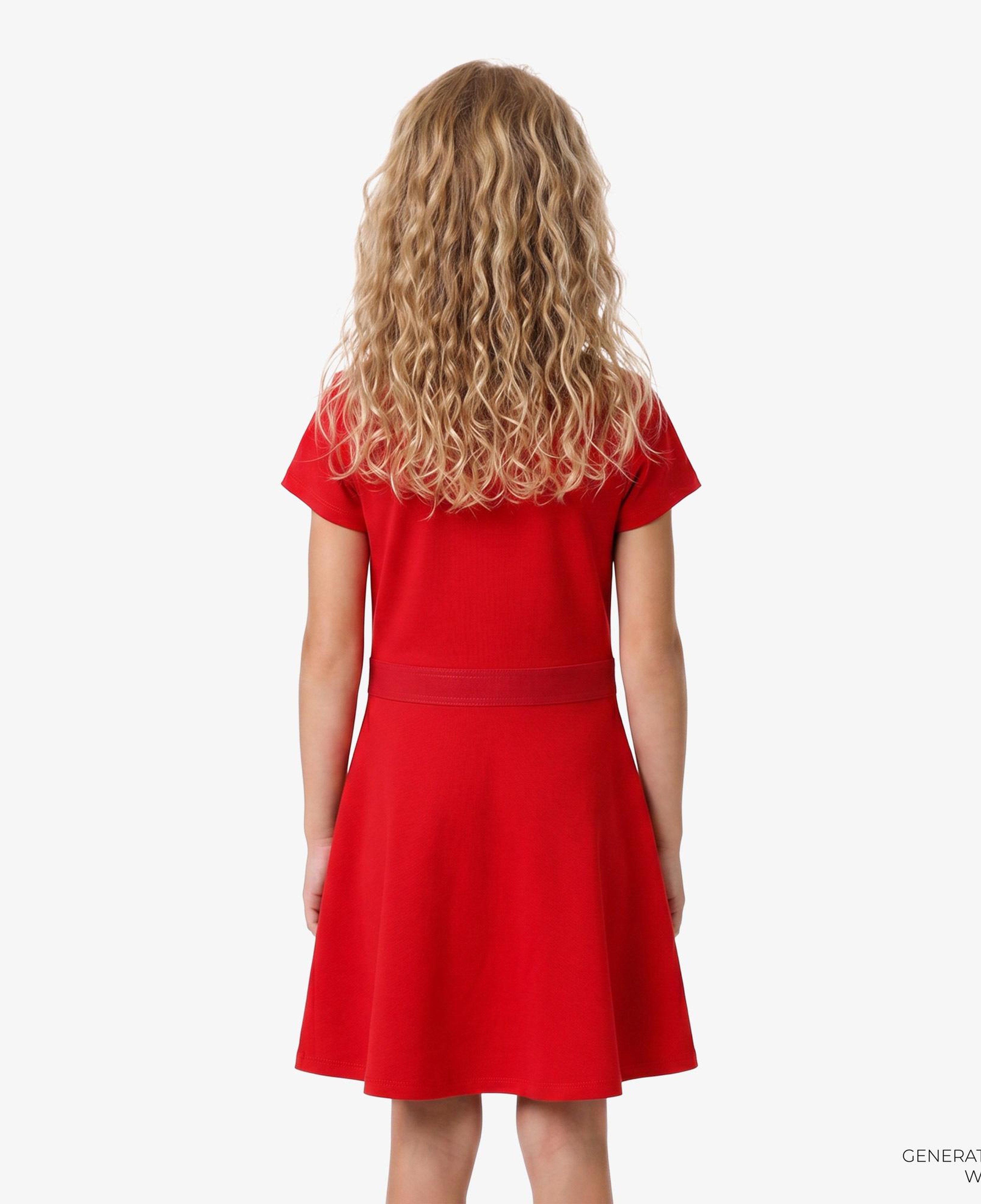 Calvin Klein Fit And Flare Punto Çocuk Kırmızı Elbise