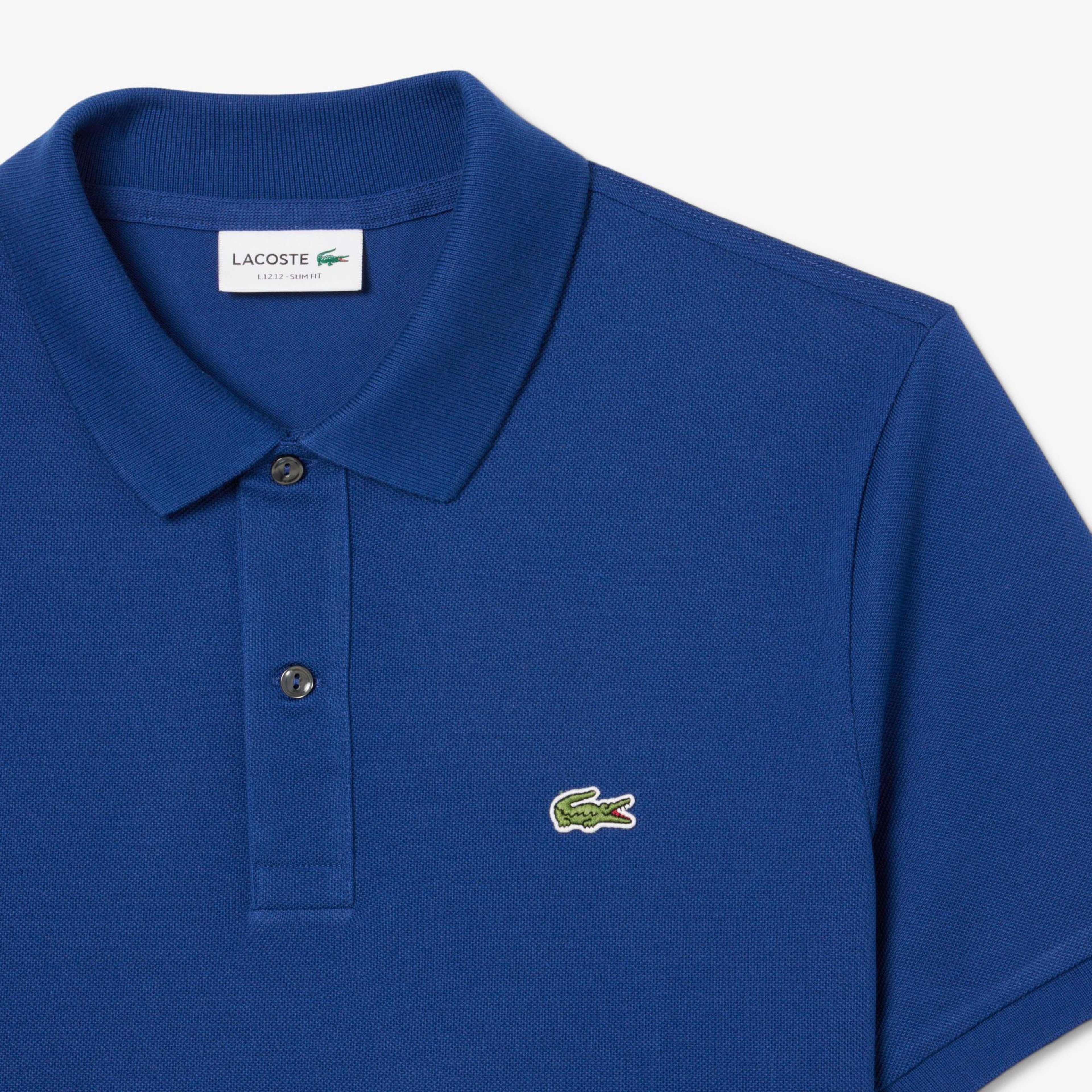 L.12.12 Erkek Slim Fit Koyu Mavi Polo