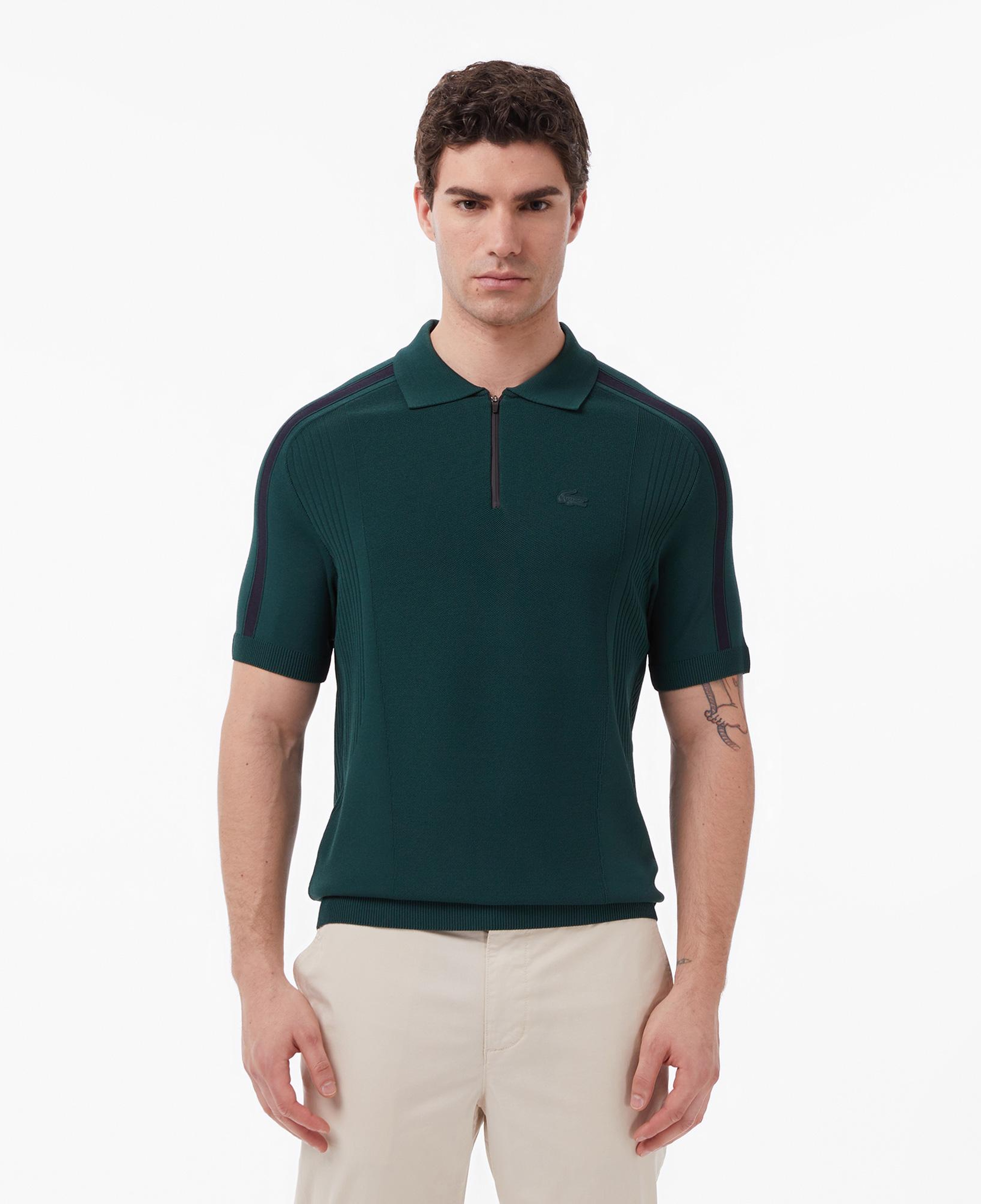 Erkek Classic Fit Kısa Kollu Polo Yaka Koyu Yeşil Triko