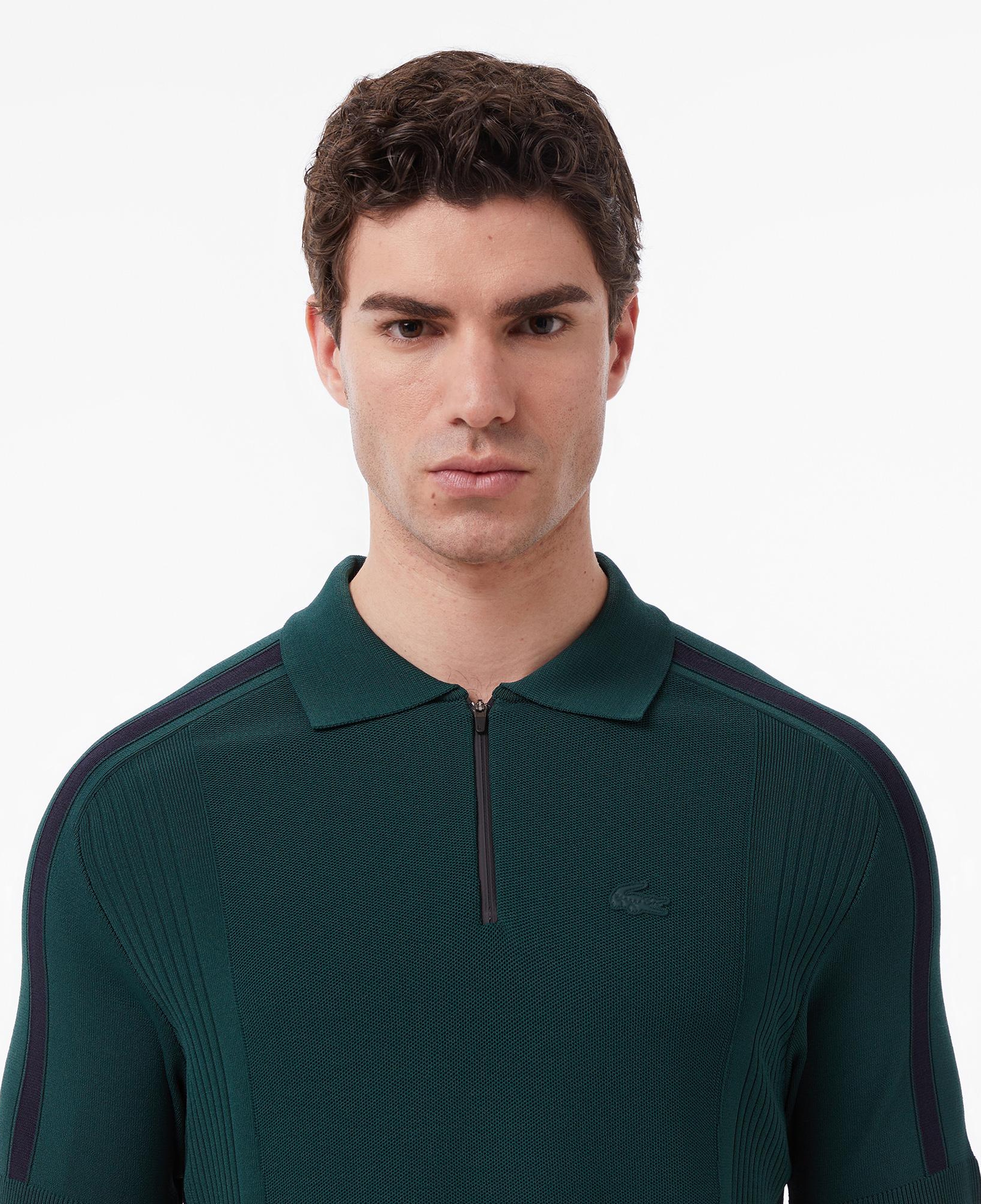 Erkek Classic Fit Kısa Kollu Polo Yaka Koyu Yeşil Triko