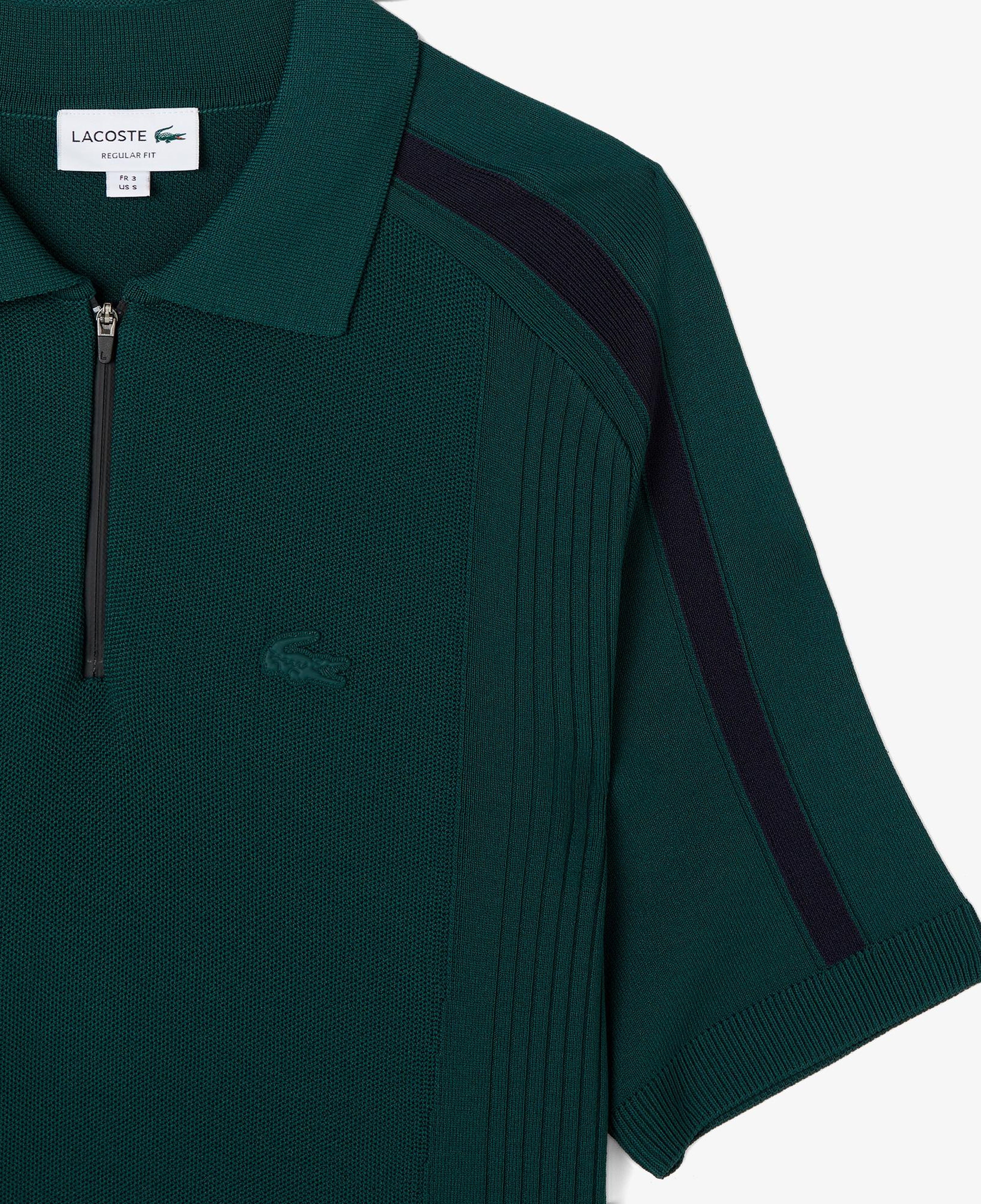 Erkek Classic Fit Kısa Kollu Polo Yaka Koyu Yeşil Triko