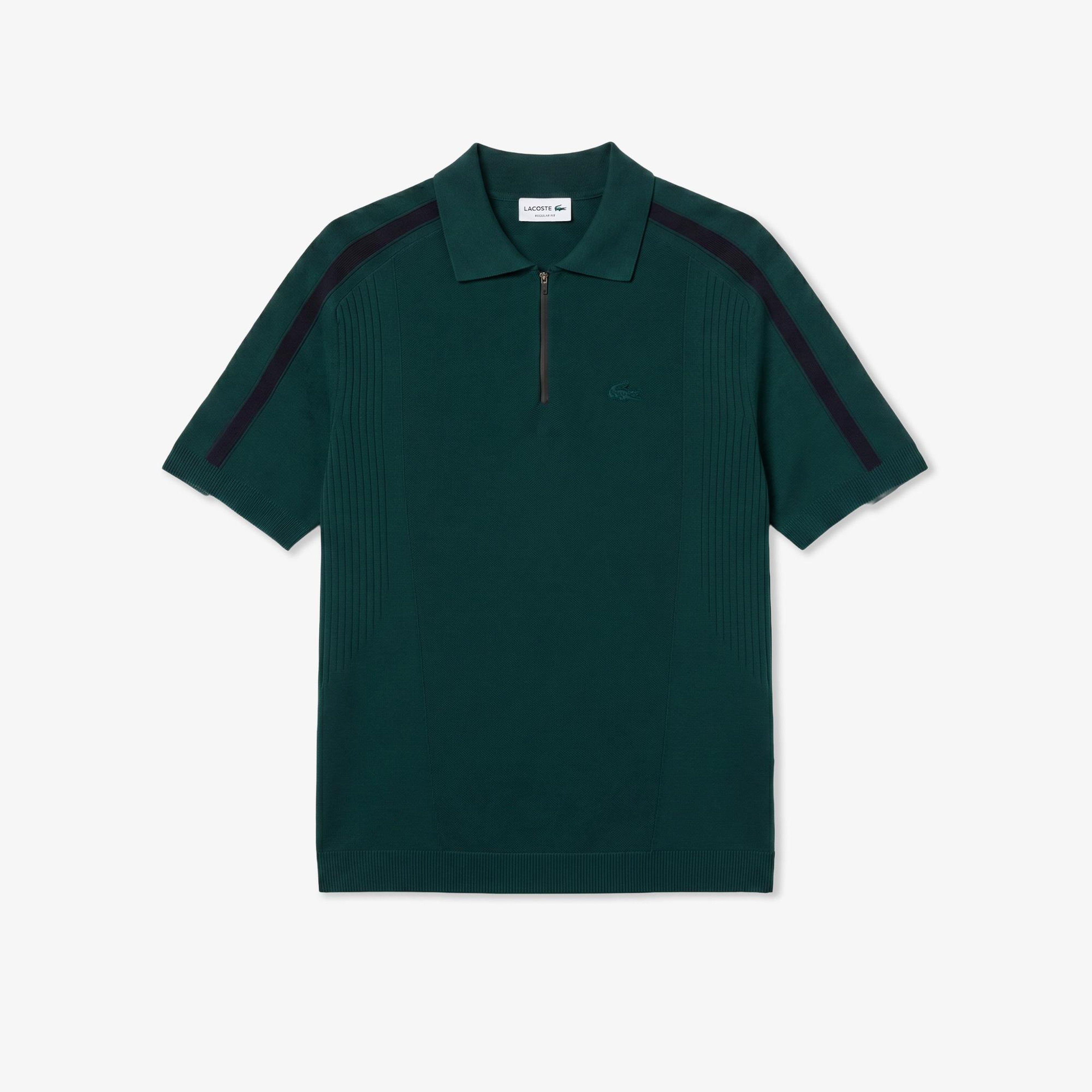 Erkek Classic Fit Kısa Kollu Polo Yaka Koyu Yeşil Triko