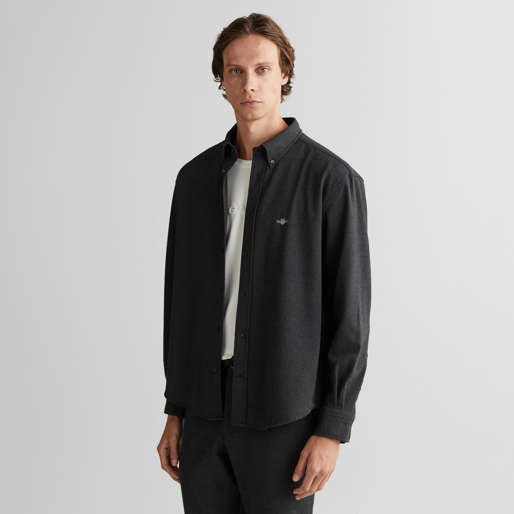 GANT Erkek Gri Relaxed Fit Gömlek