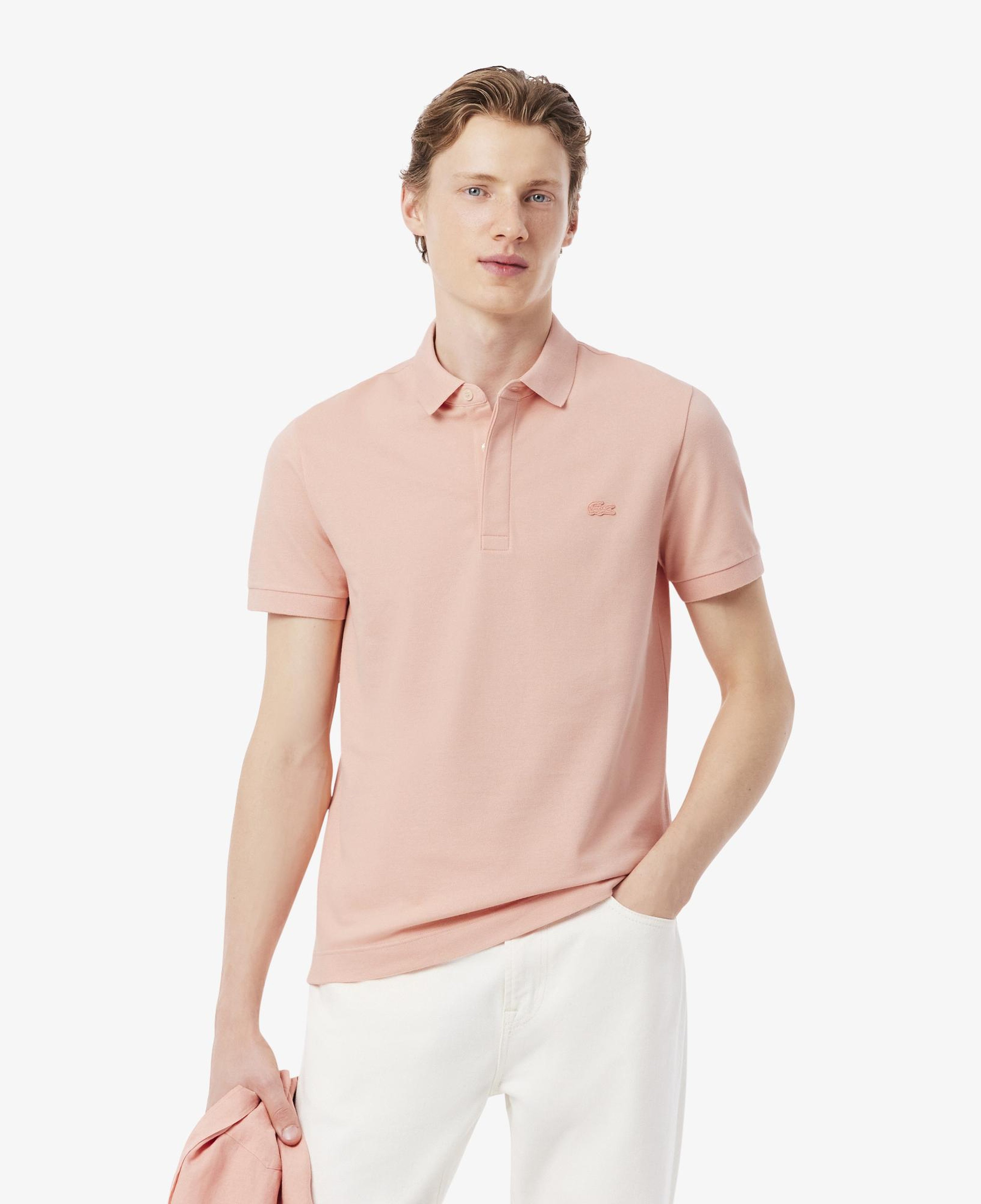 Erkek Regular Fit Pembe Paris Polo