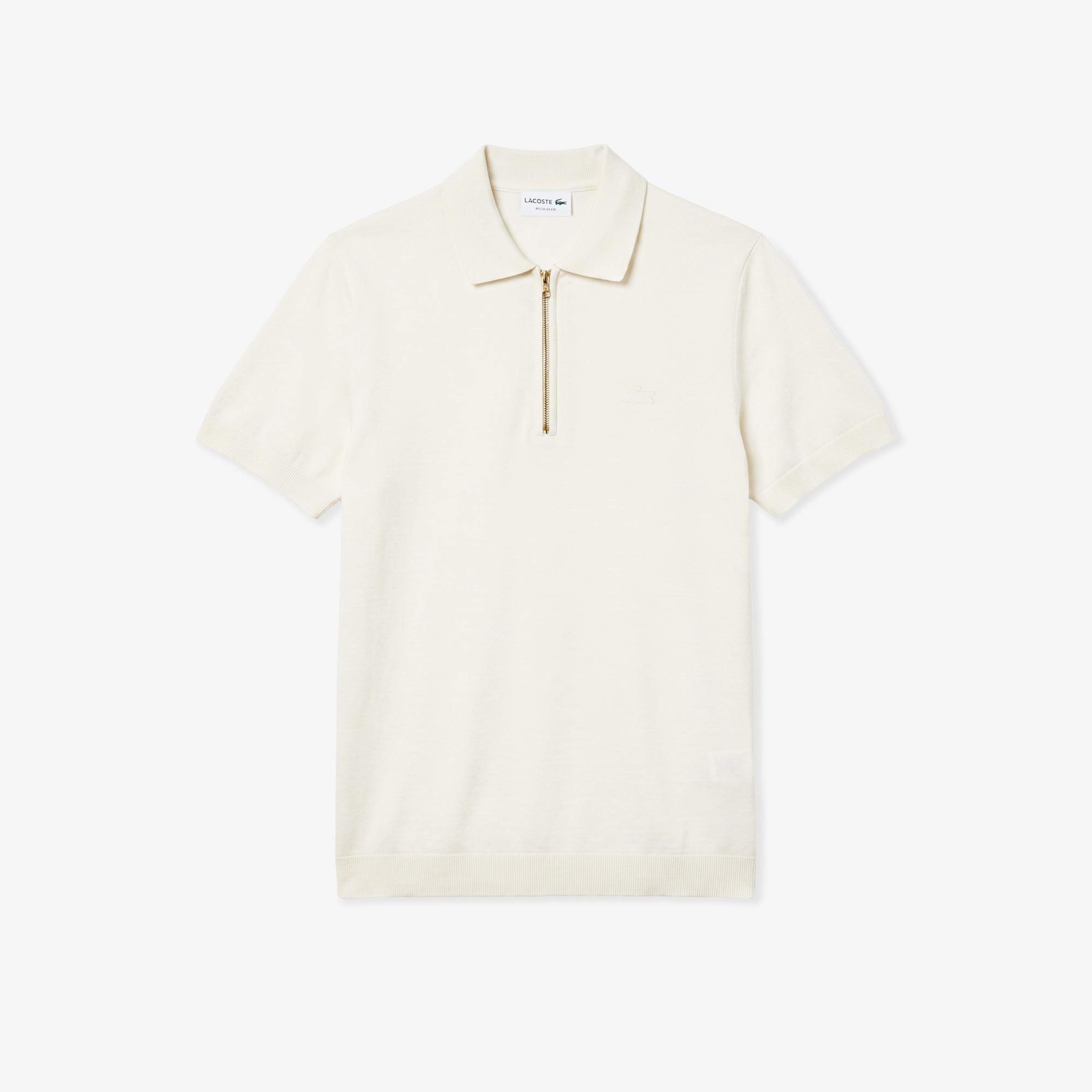 Erkek Classic Fit Kısa Kollu Polo Yaka Krem Triko
