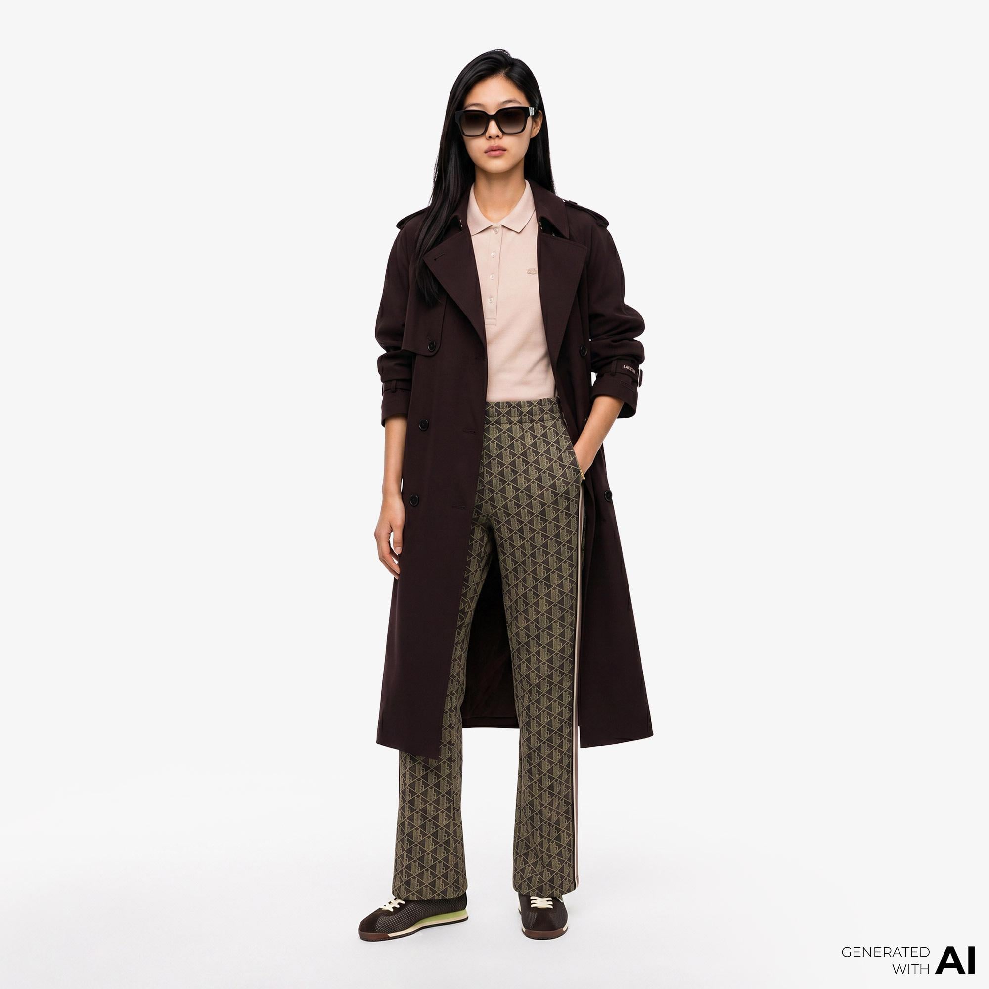 Kadın Flare Fit Monogram Kahverengi Eşofman Altı