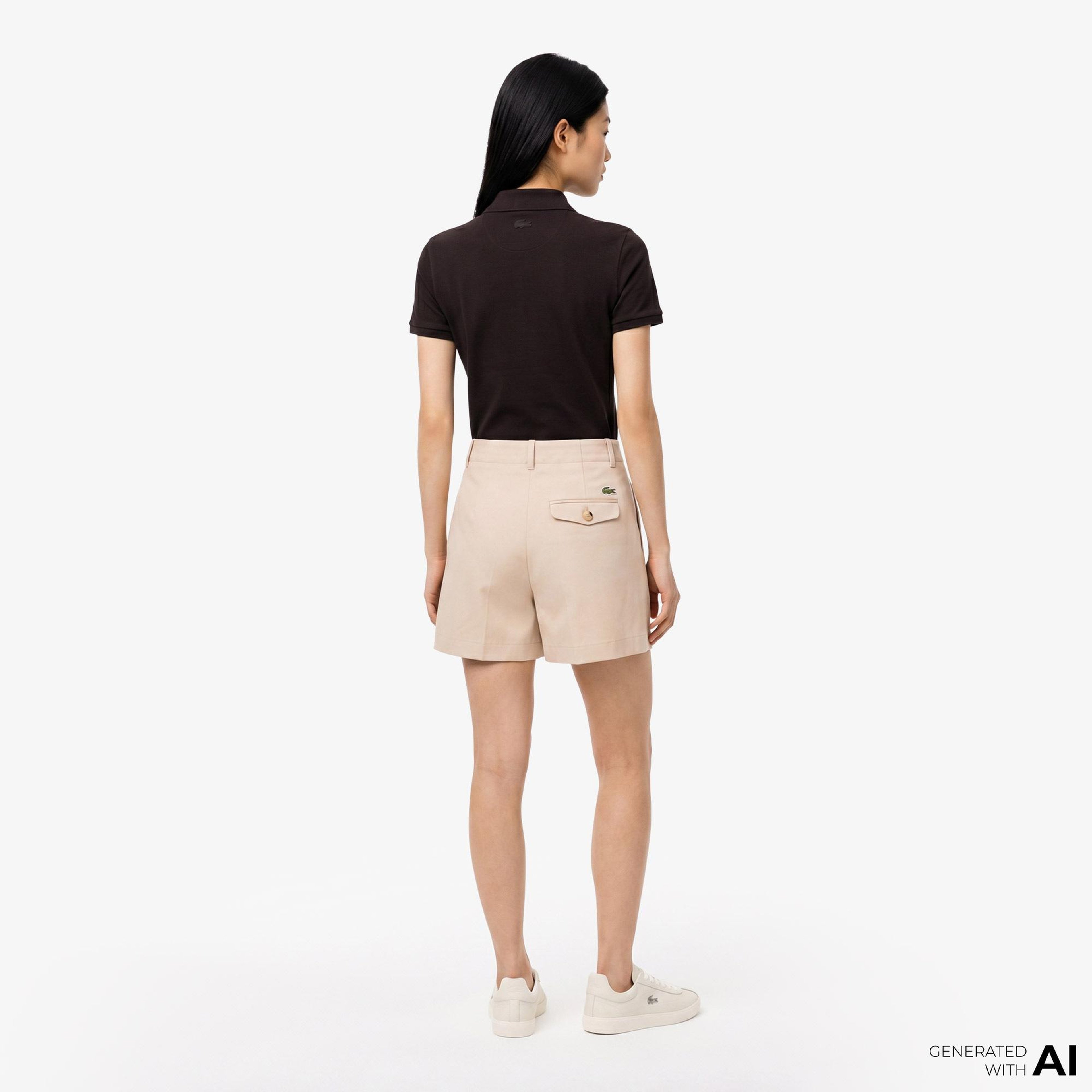 Kadın Oversize Fit Bej Şort