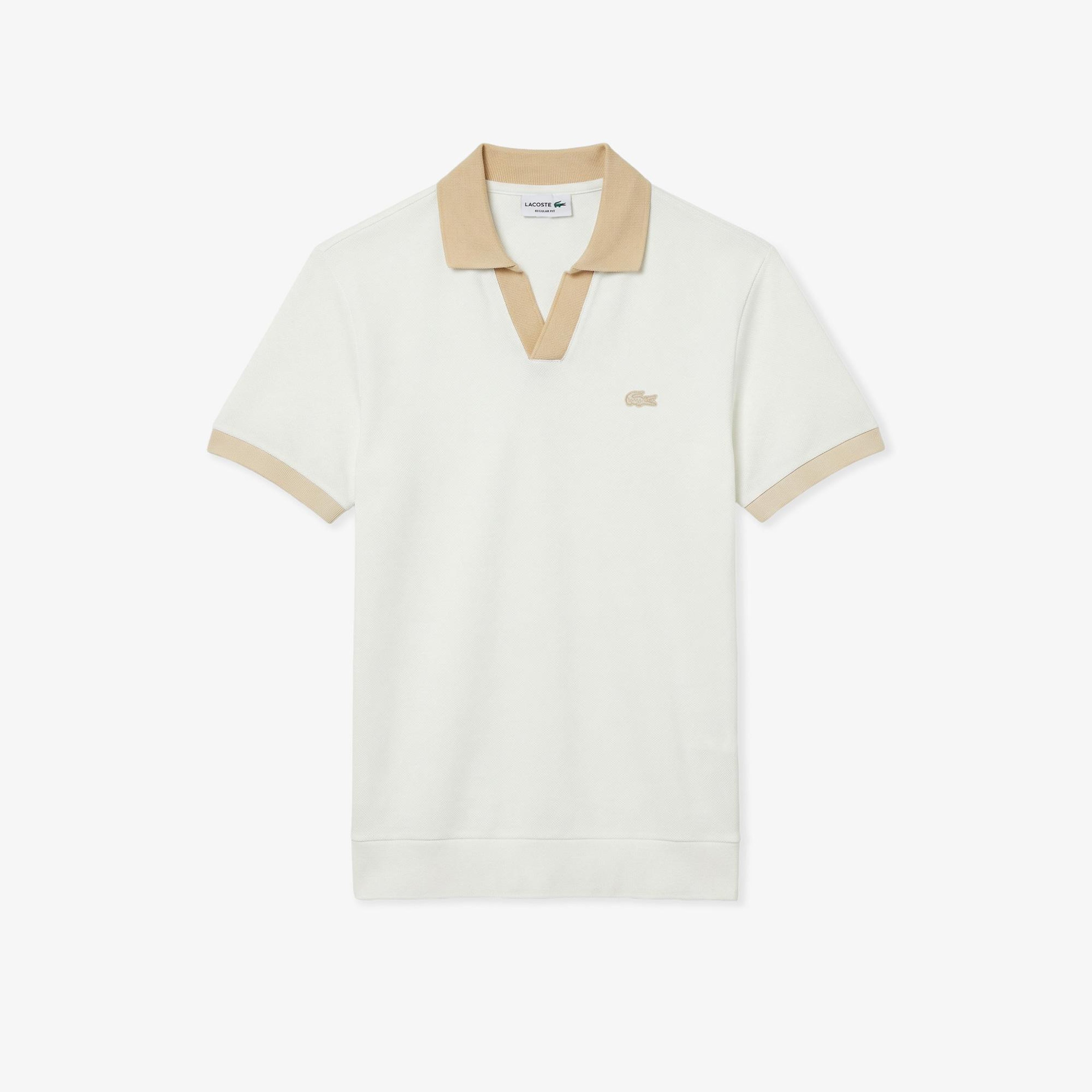 Erkek Regular Fit Polo Yaka Krem Polo