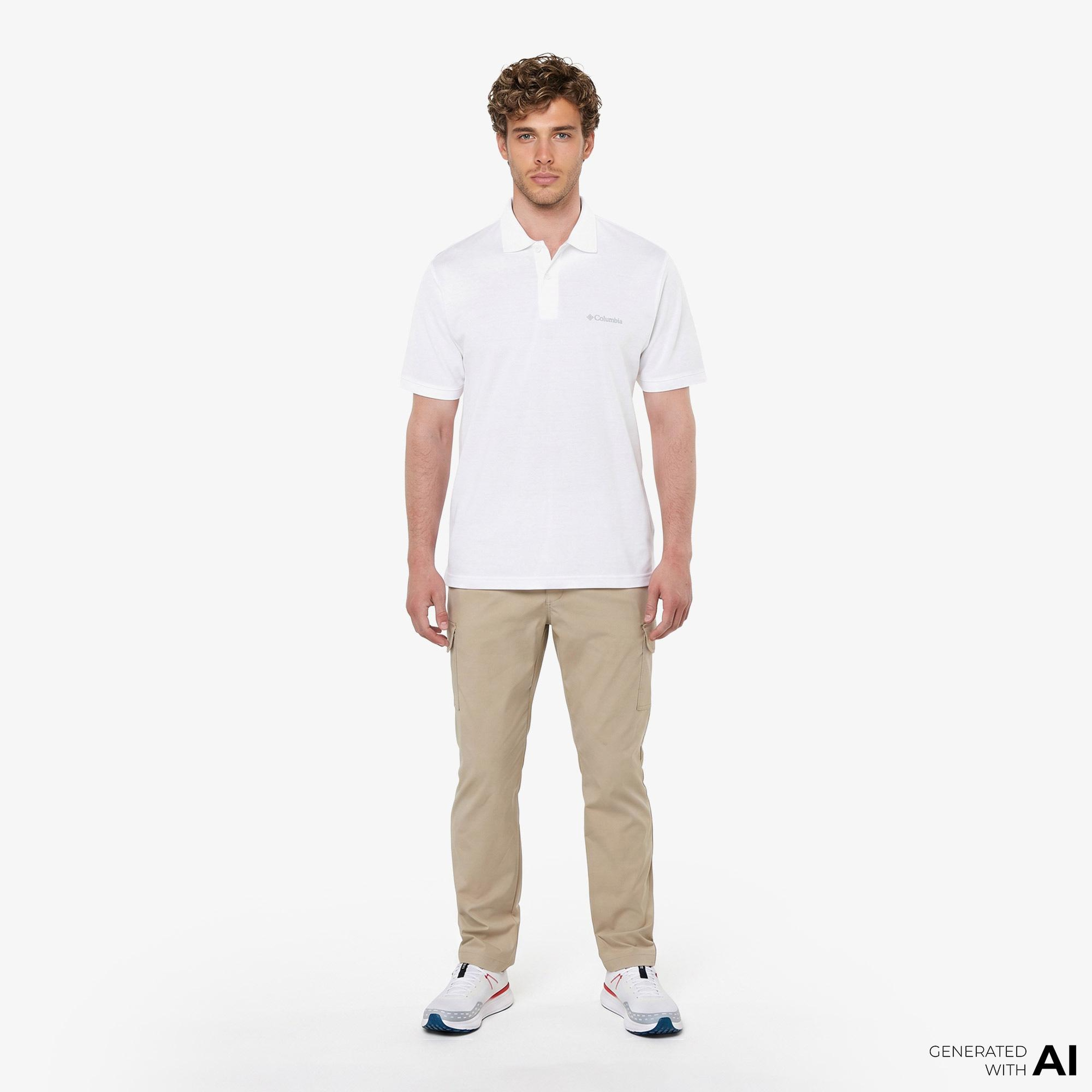 Columbia Cascade Range Solid II Erkek Beyaz Polo