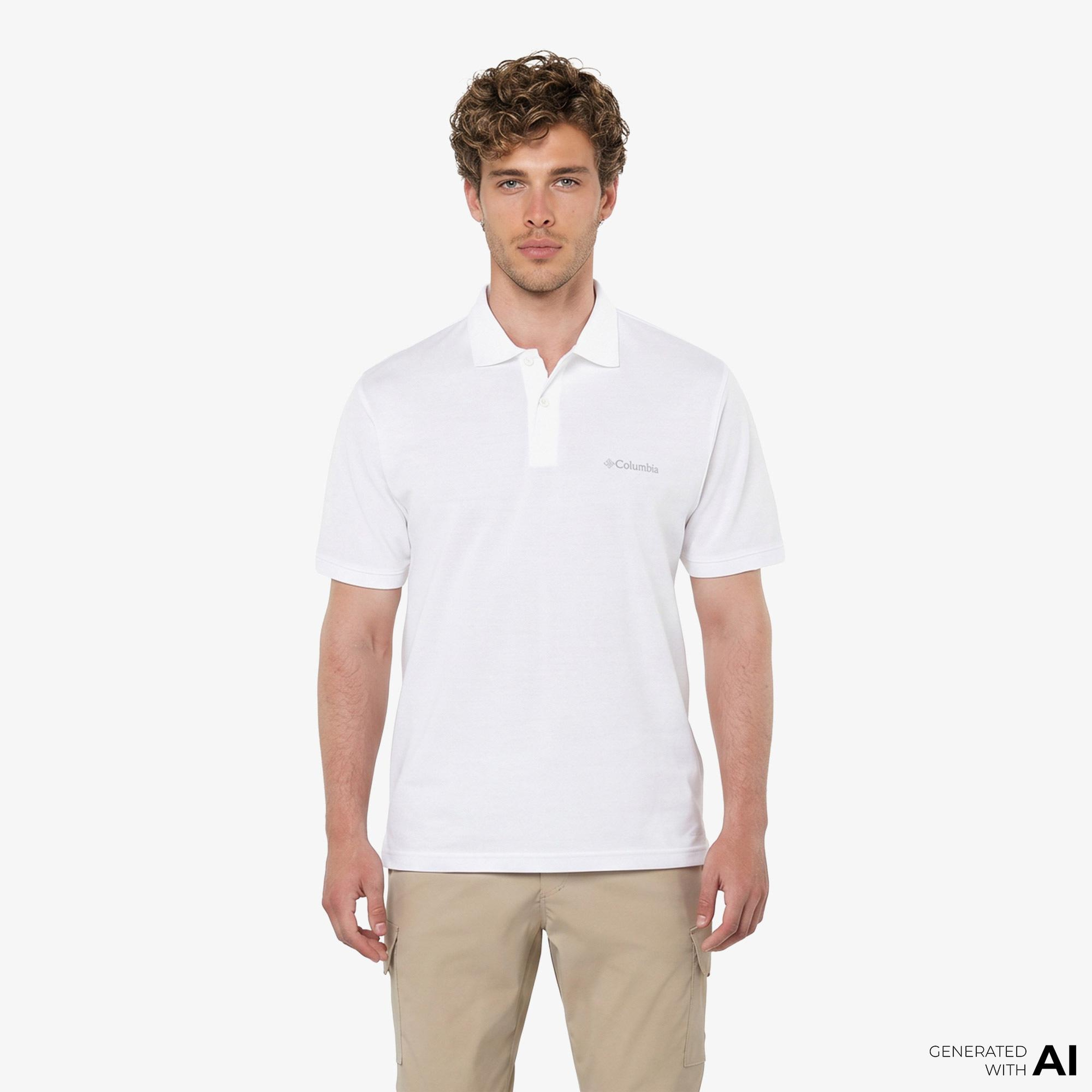 Columbia Cascade Range Solid II Erkek Beyaz Polo