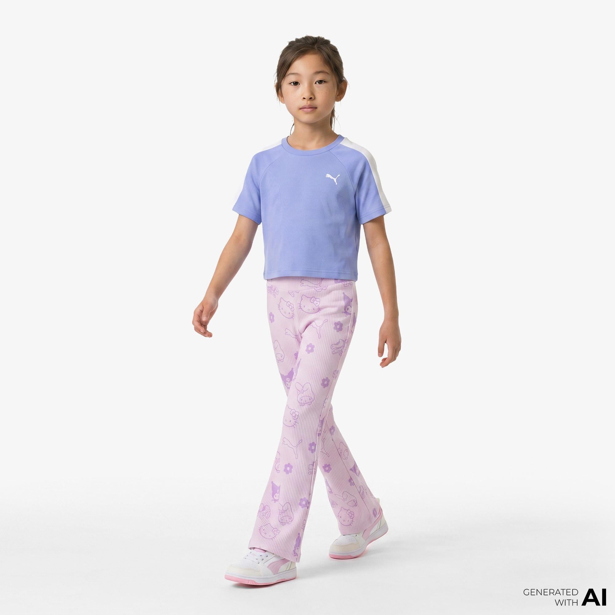 Puma X Hello Kitty Friends Flared Çocuk Mor Tayt