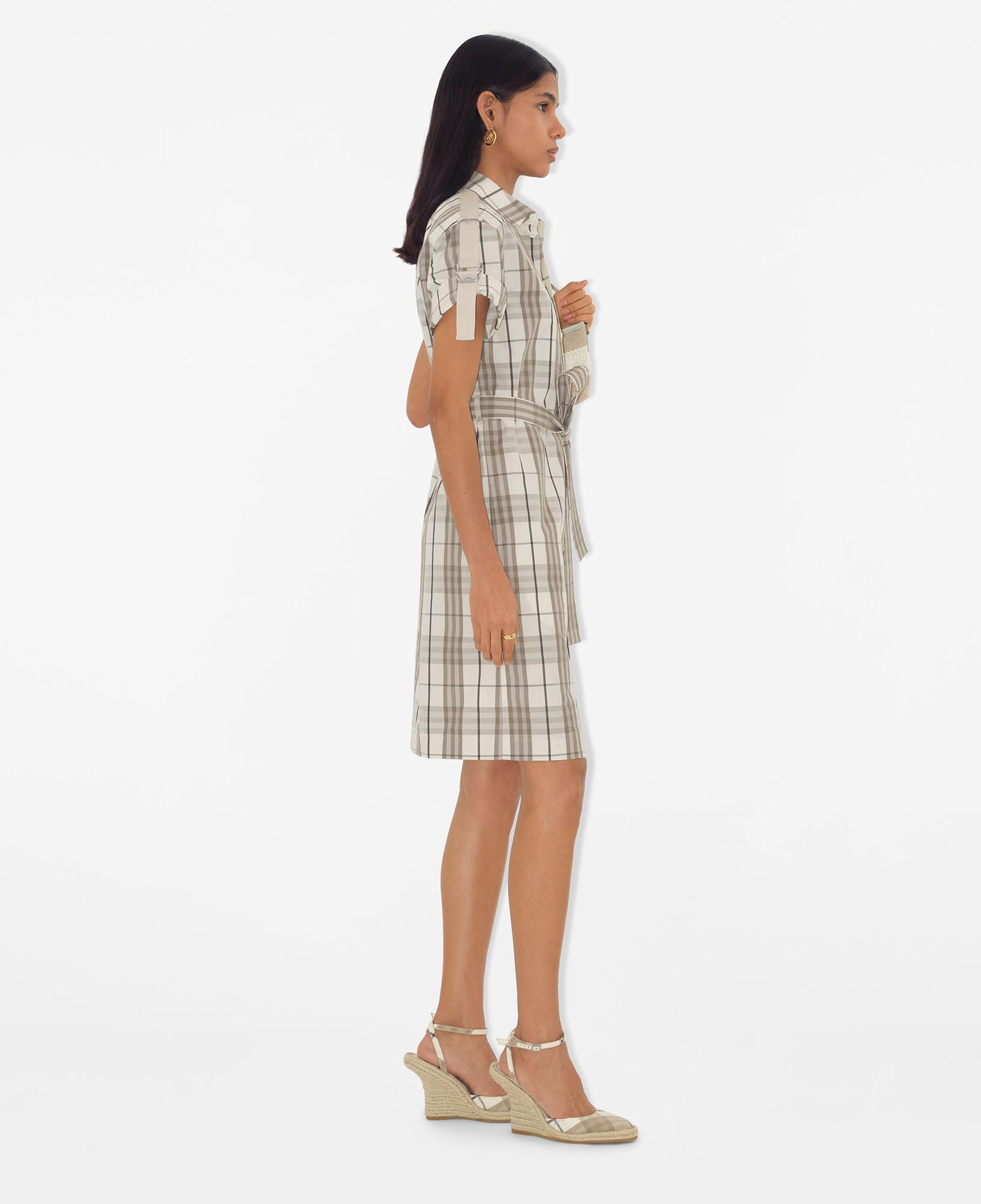 Burberry Tri Cotton Kadın Krem Elbise