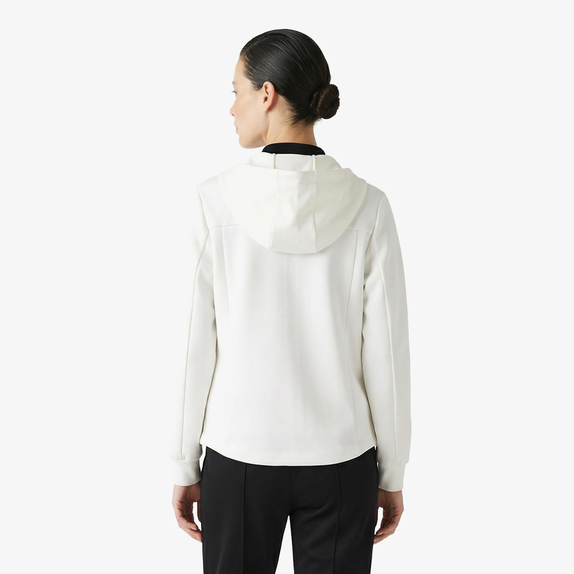 Kadın Regular Fit Kapüşonlu Beyaz Sweatshirt