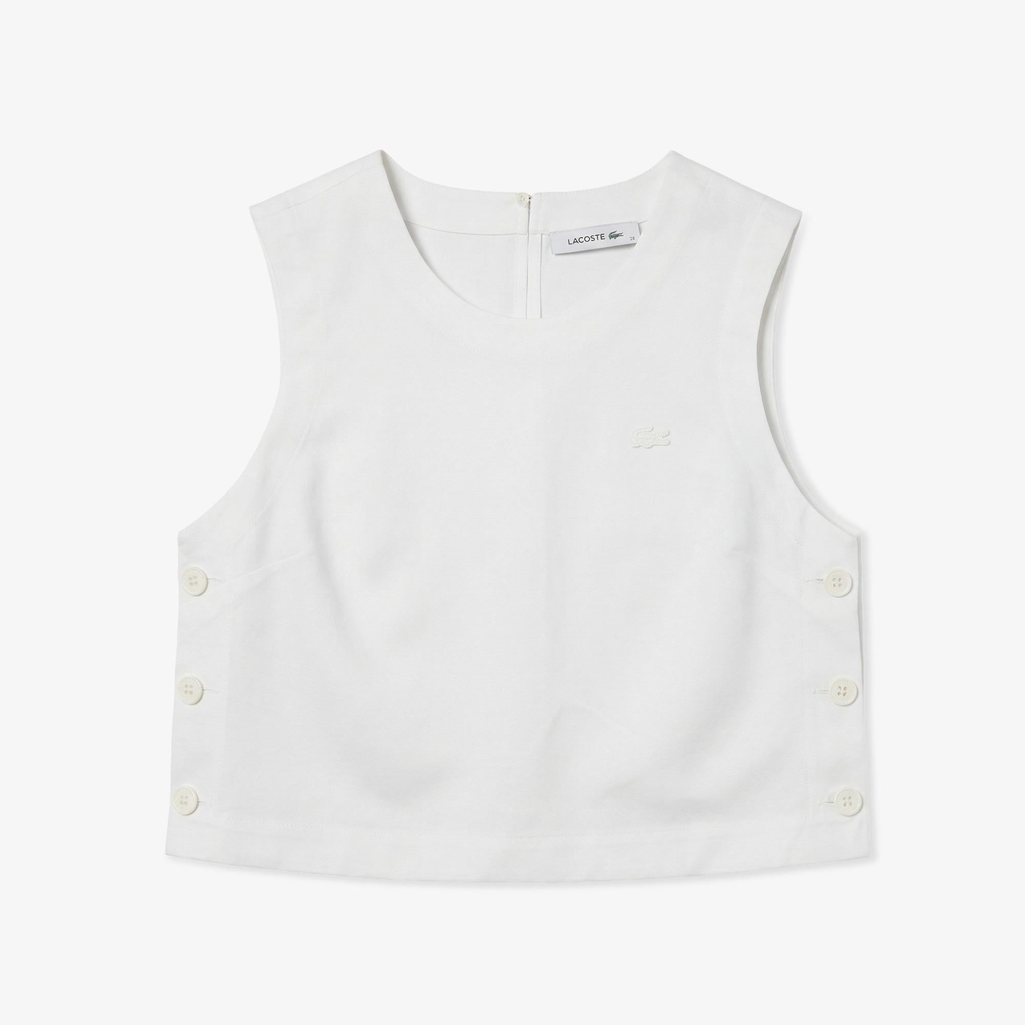 Kadın Slim Fit Kolsuz Beyaz Bluz