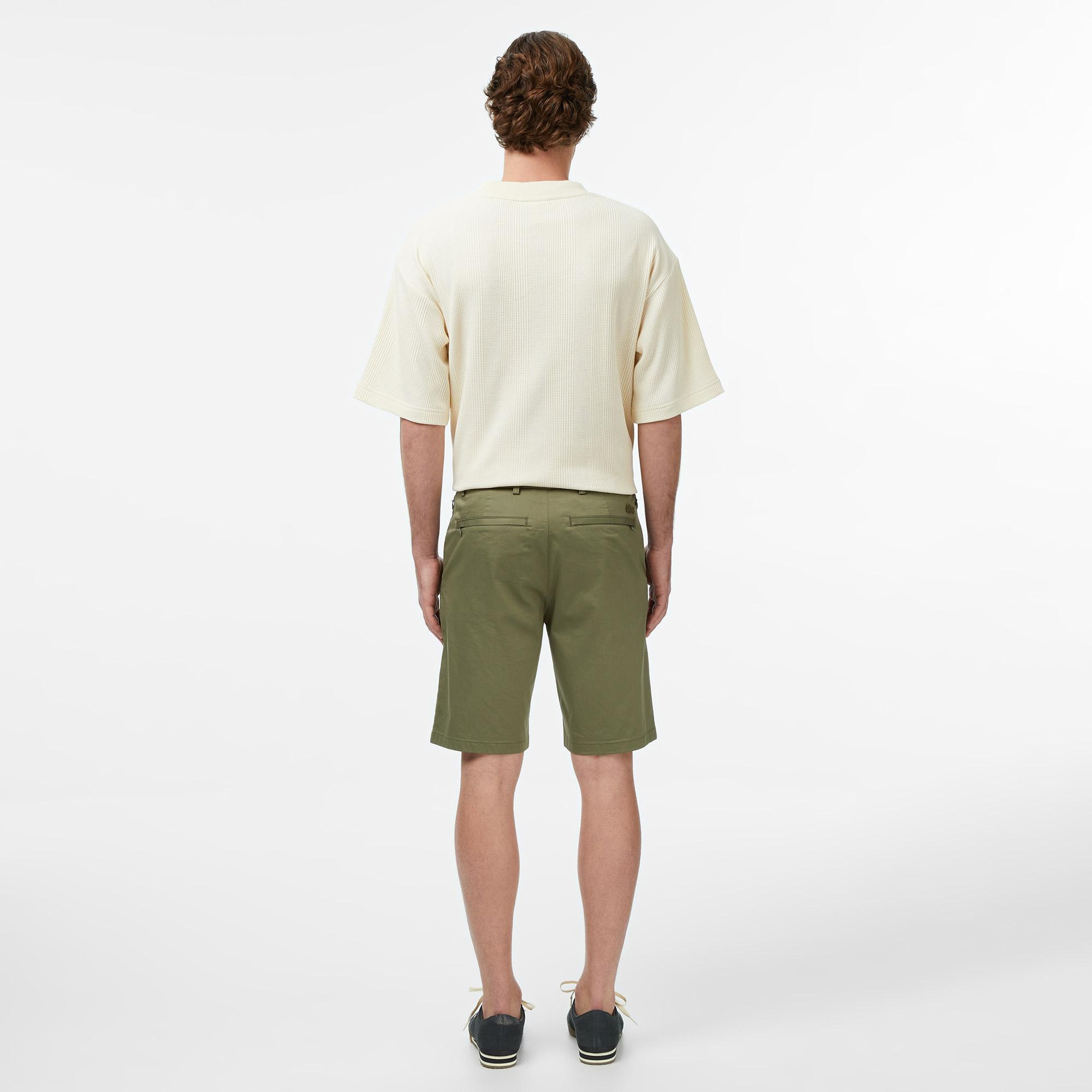 Erkek Regular Fit Haki Bermuda Şort