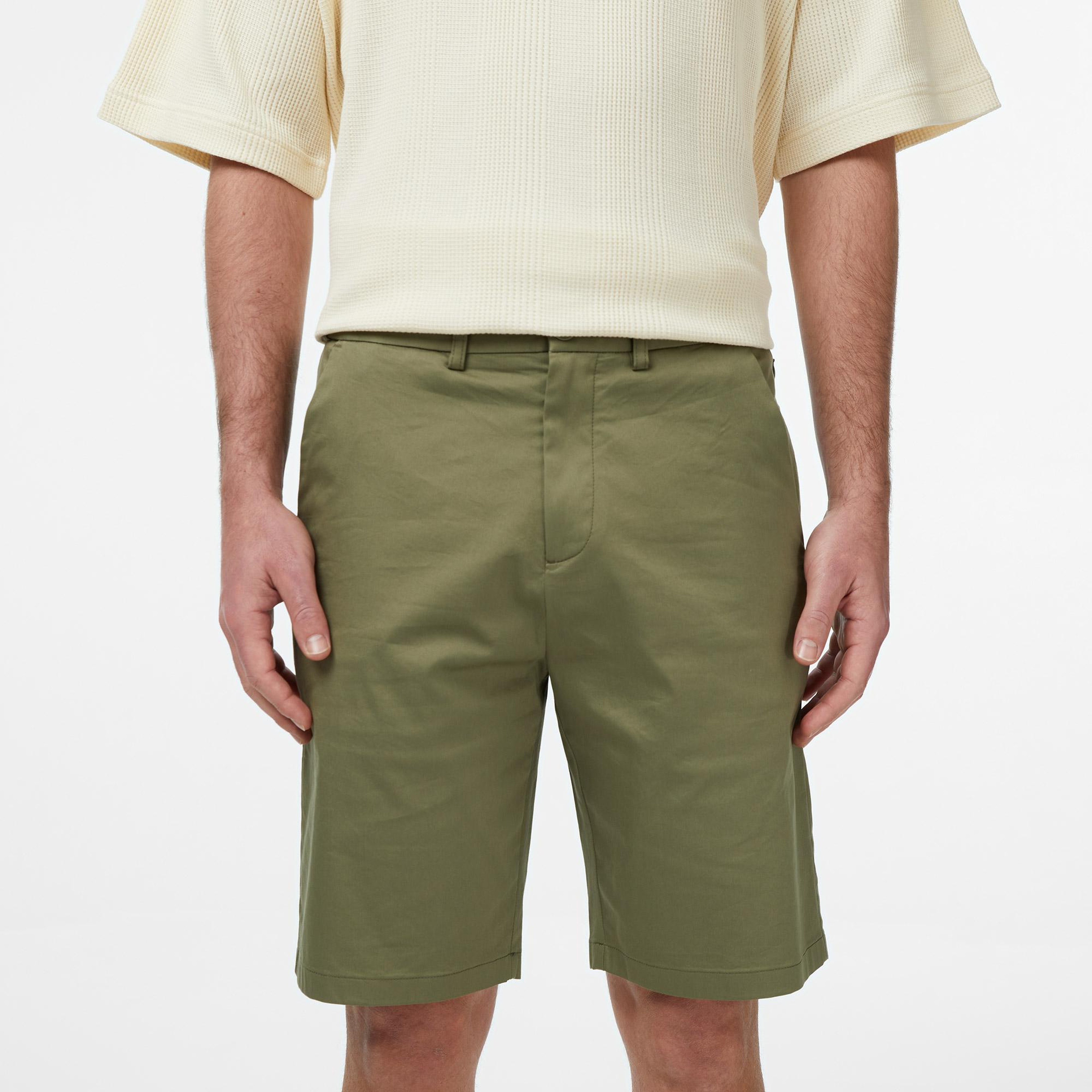 Erkek Regular Fit Haki Bermuda Şort