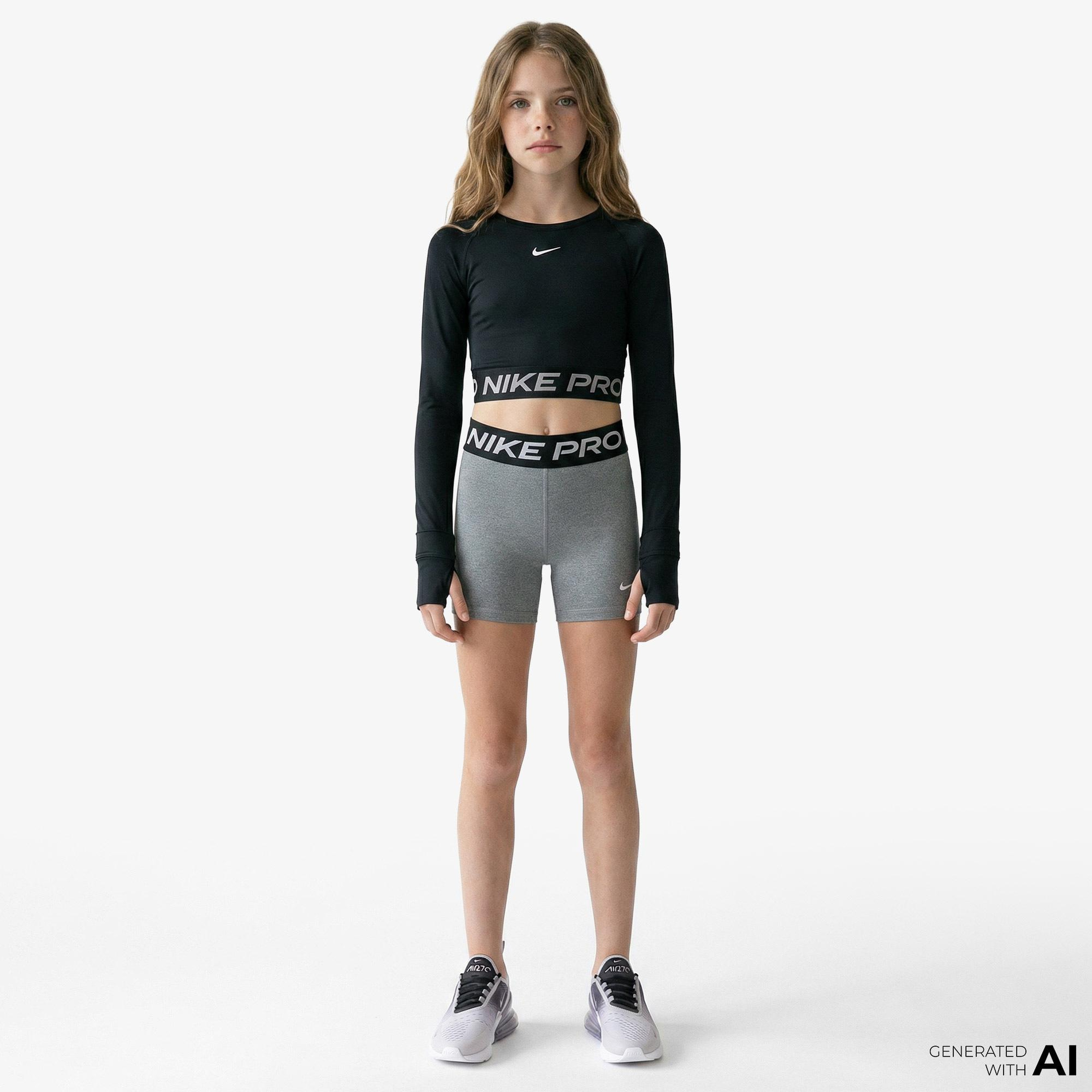 Nike Pro Çocuk Gri Kısa Tayt