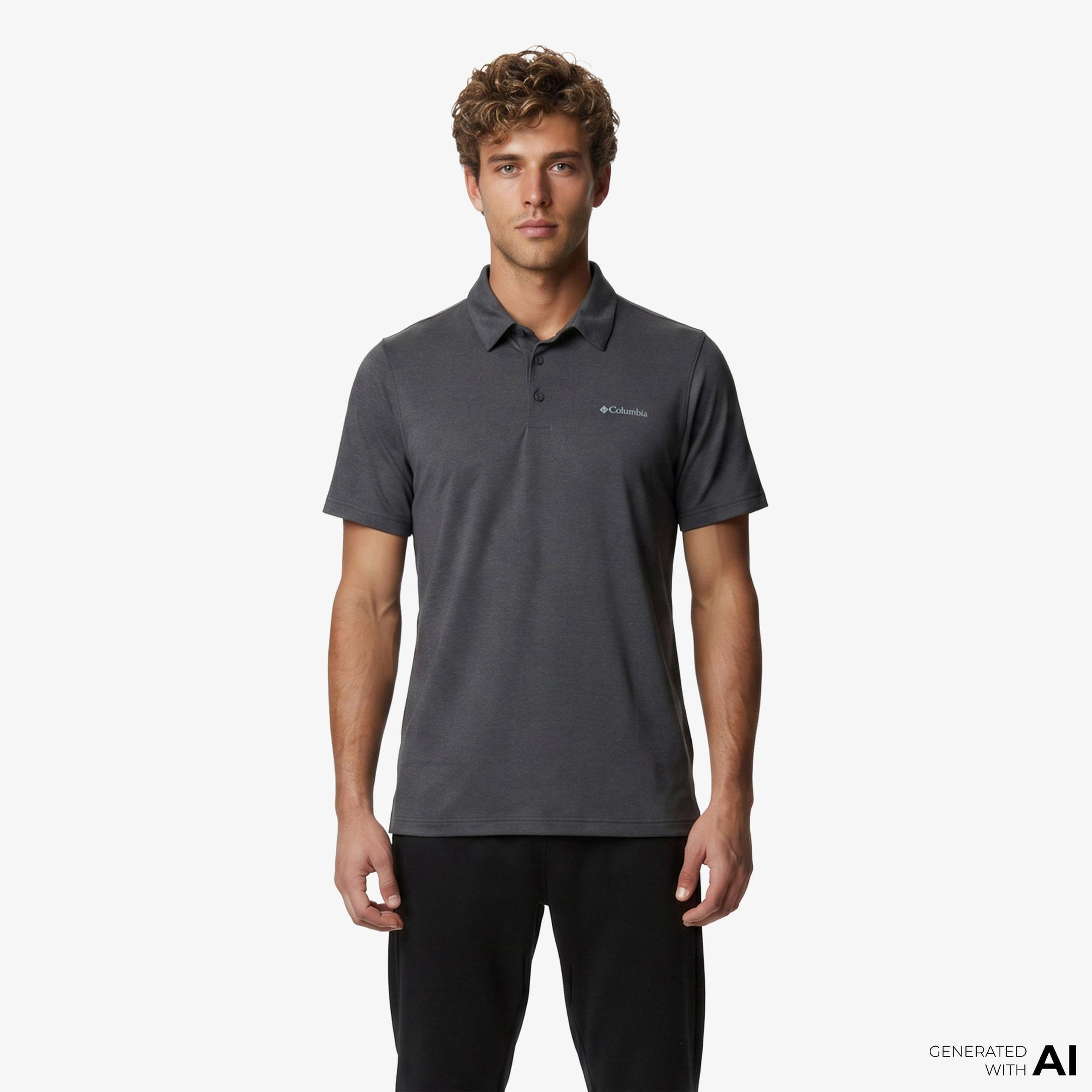 Columbia Tech Trail Polo Erkek Siyah Polo T-Shirt