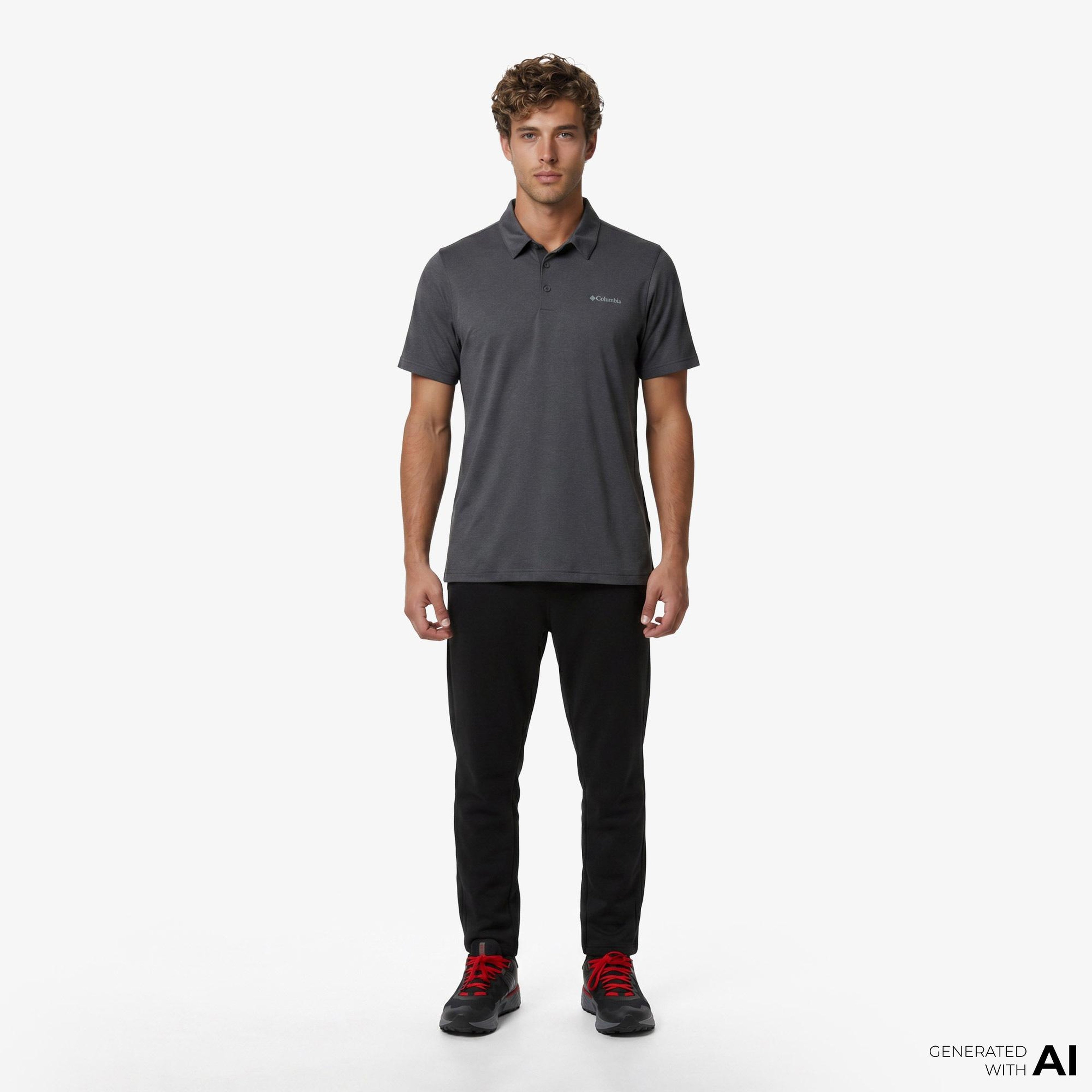 Columbia Tech Trail Polo Erkek Siyah Polo T-Shirt