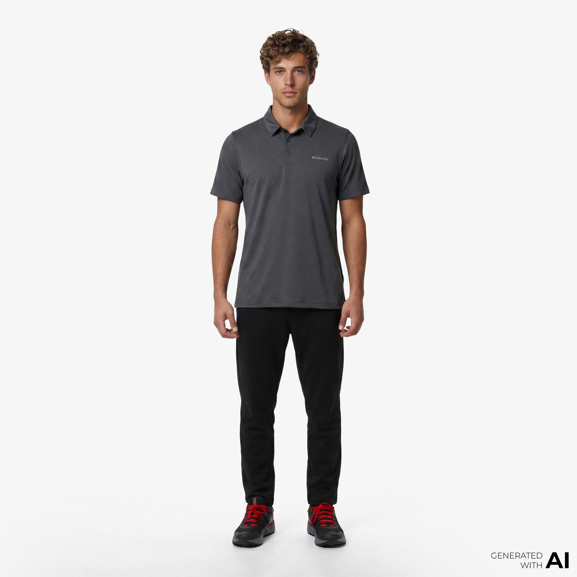Columbia Tech Trail Polo Erkek Siyah Polo T-Shirt