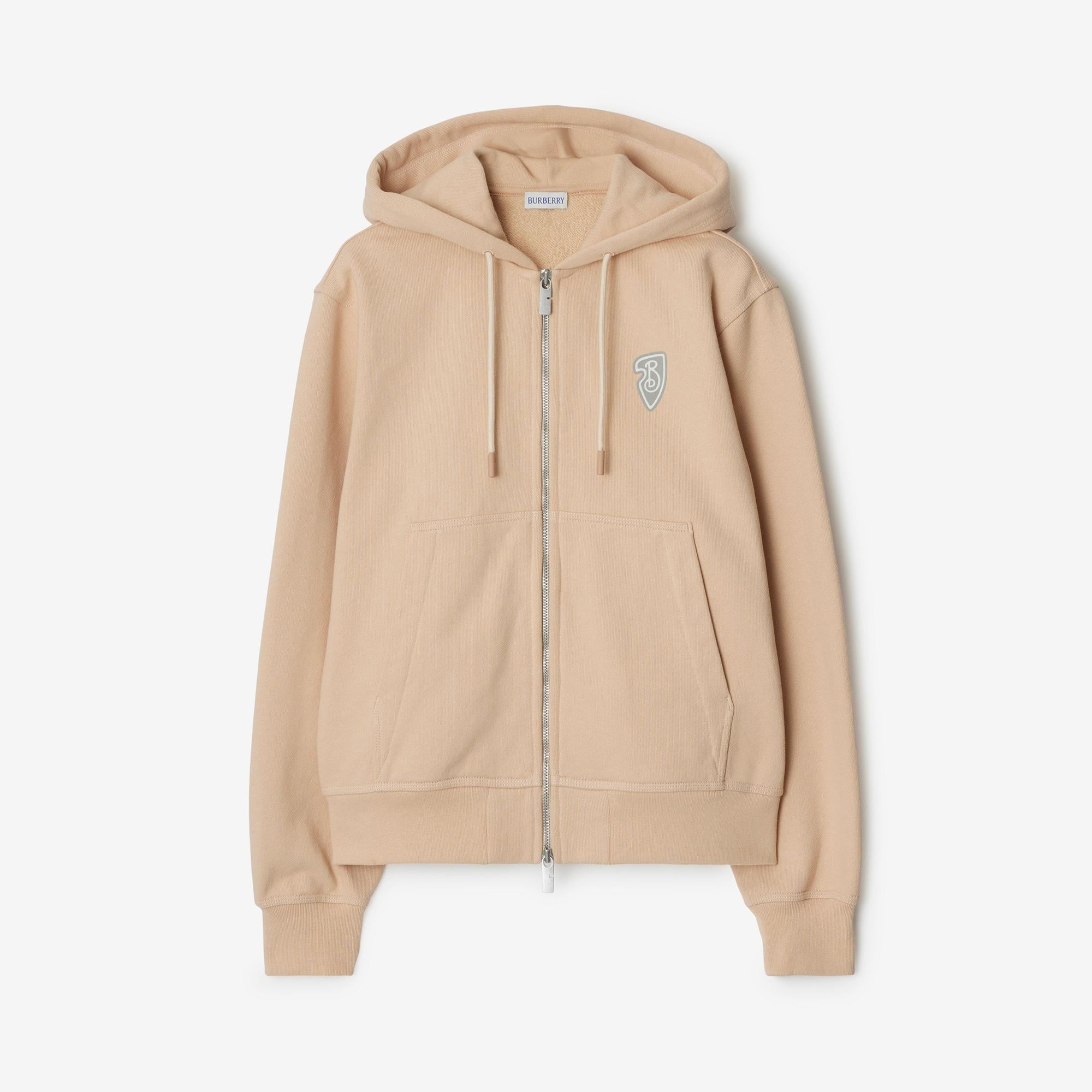 Burberry Sic Cotton Zip Kadın Krem Hoodie
