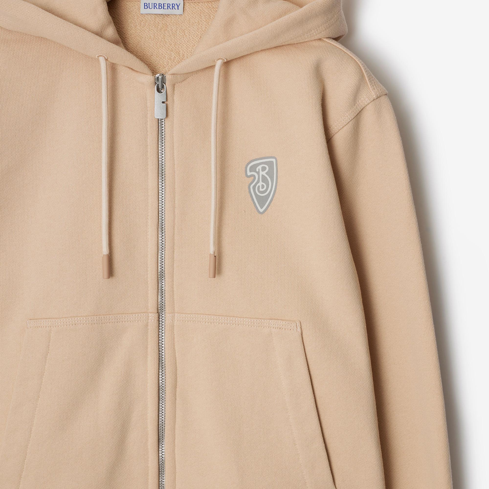 Burberry Sic Cotton Zip Kadın Krem Hoodie