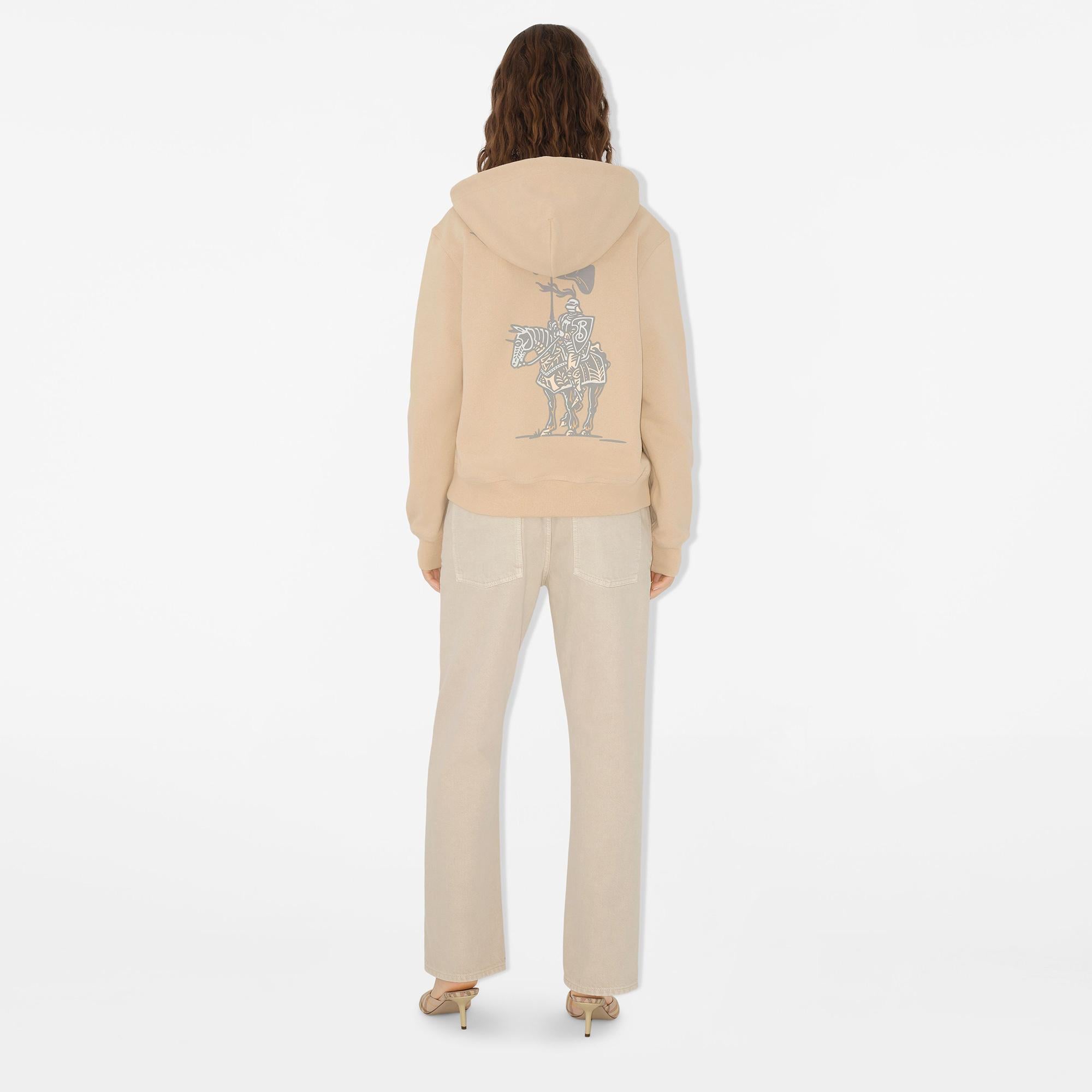 Burberry Sic Cotton Zip Kadın Krem Hoodie