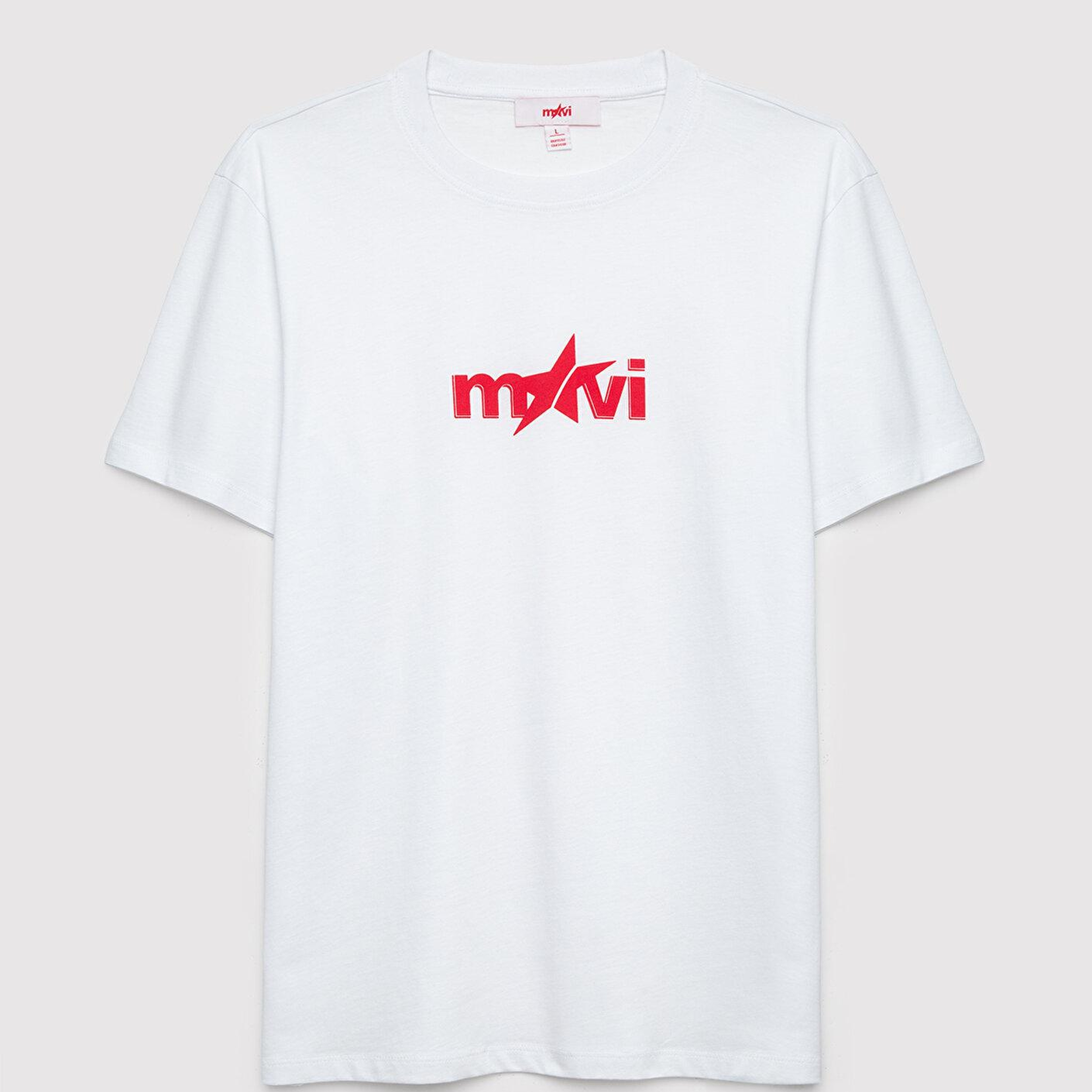 Baskılı Beyaz Tişört